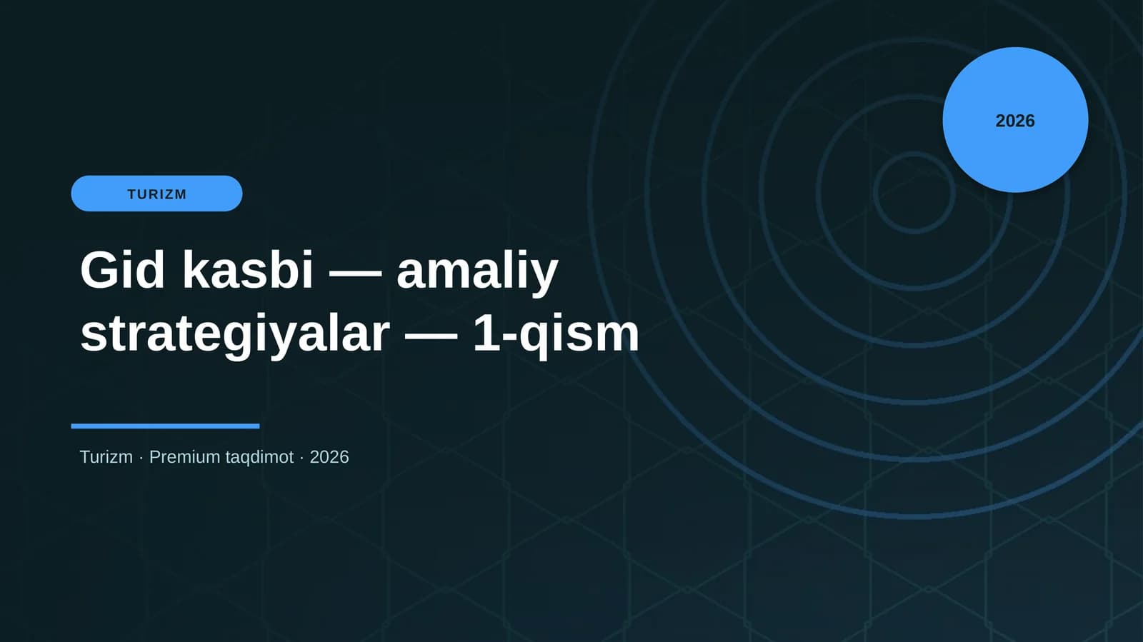 Gid kasbi — amaliy strategiyalar — 1-qism