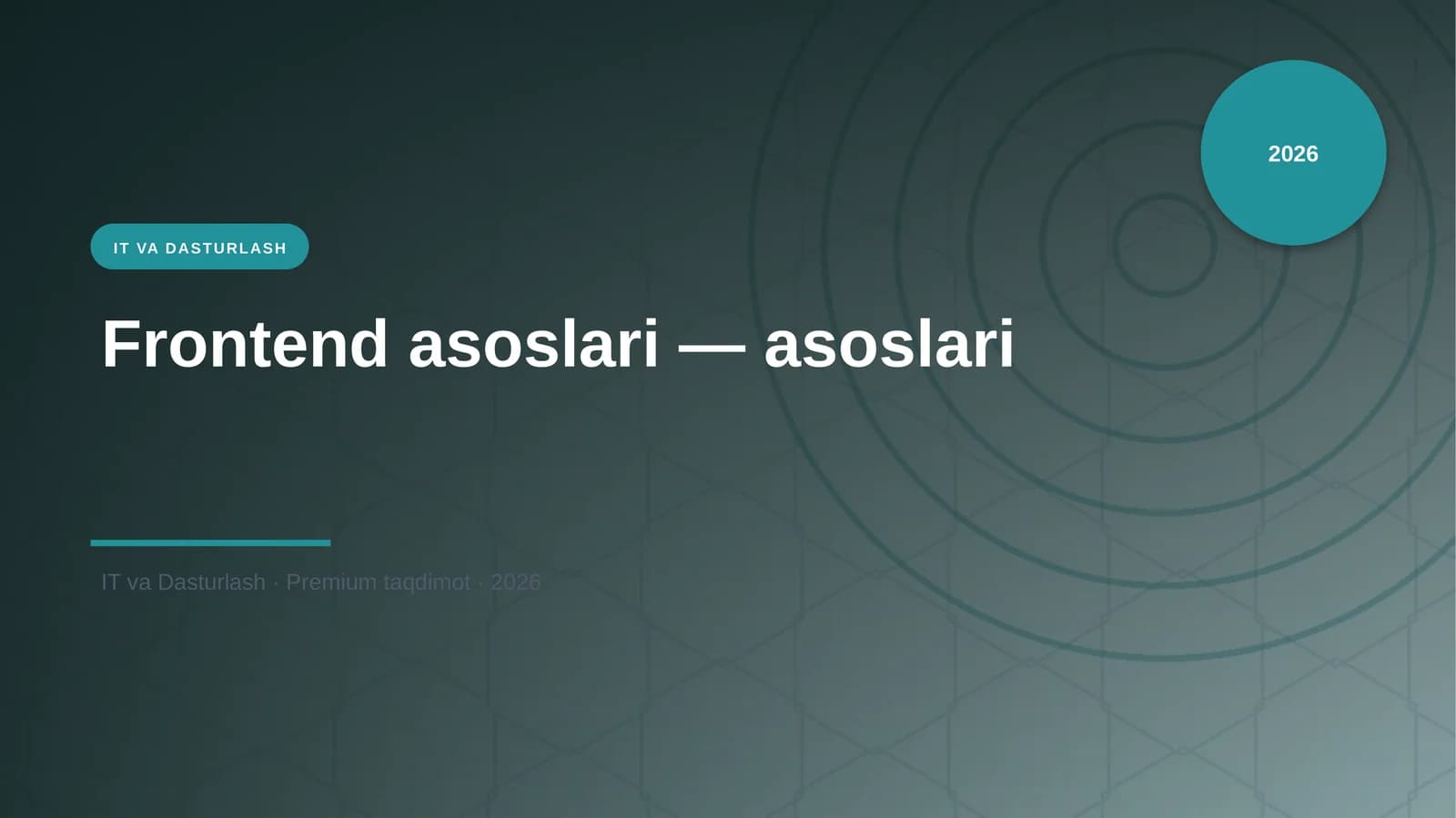 Frontend asoslari — asoslari