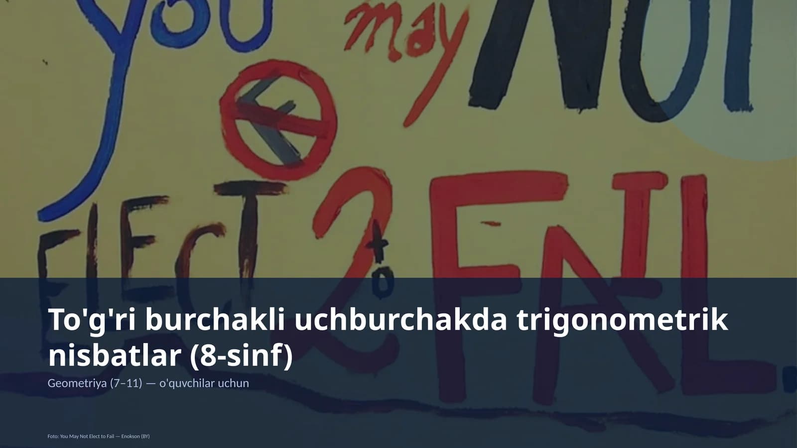 To'g'ri burchakli uchburchakda trigonometrik nisbatlar (8-sinf)