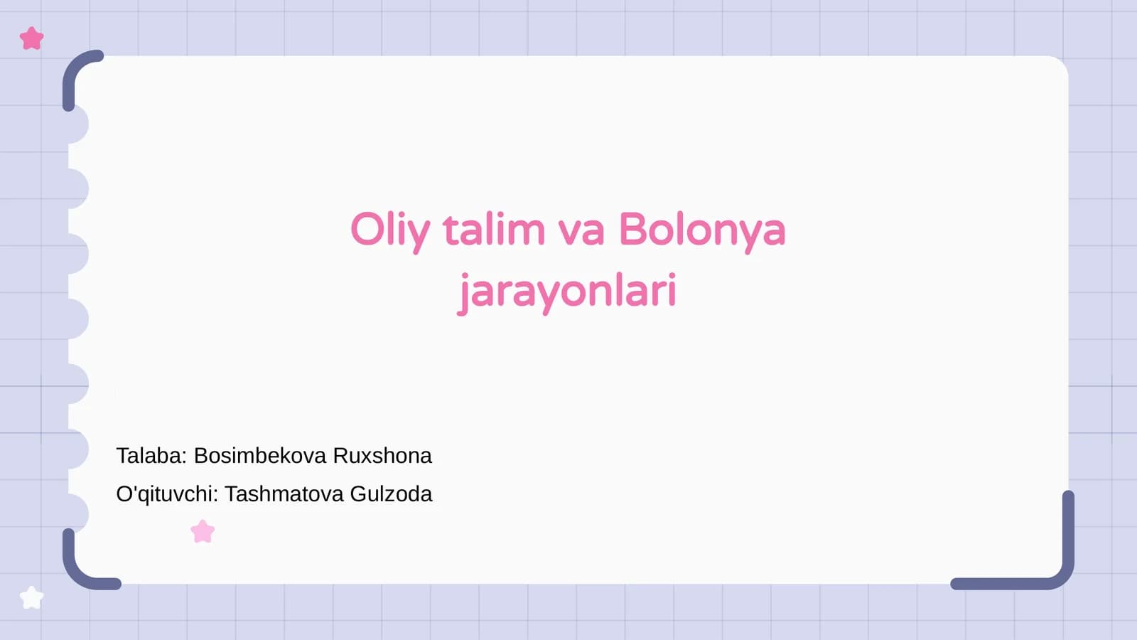 Oliy talim va Bolonya jarayonlari