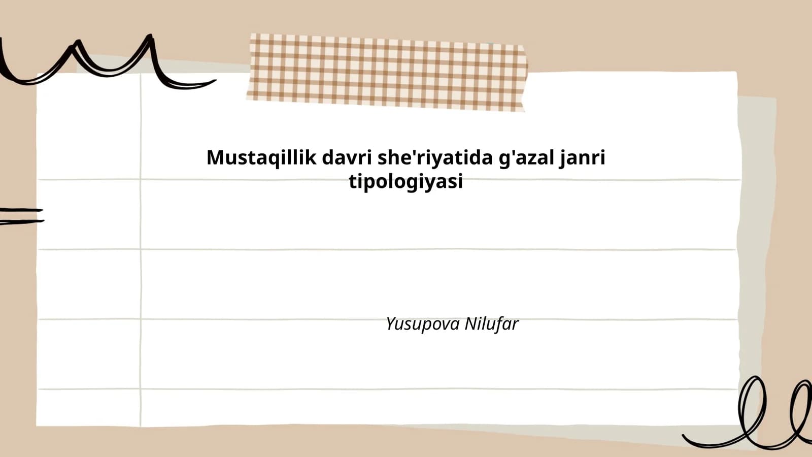 Mustaqillik davri she'riyatida g'azal janri tipologiyasi