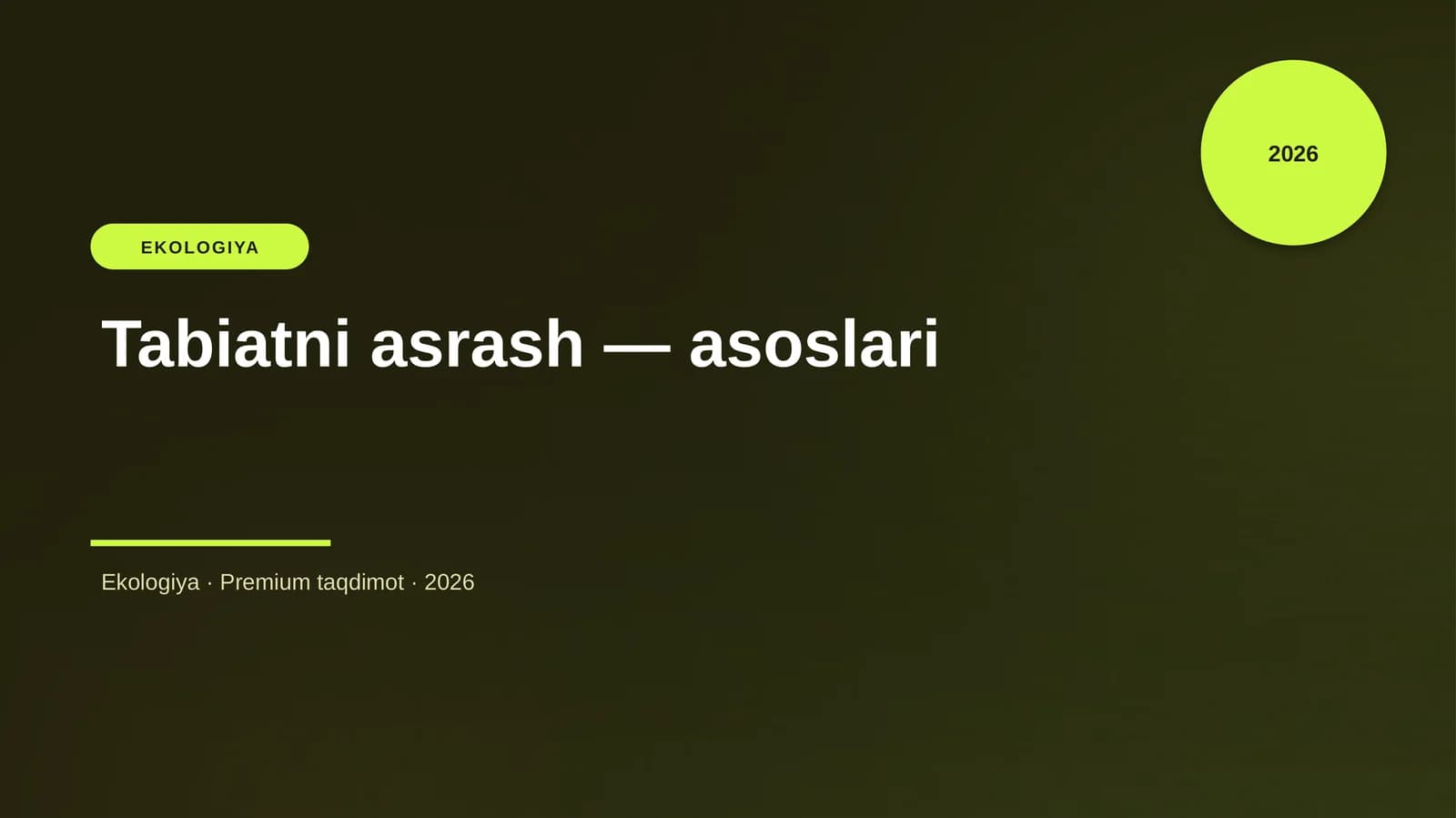 Tabiatni asrash — asoslari