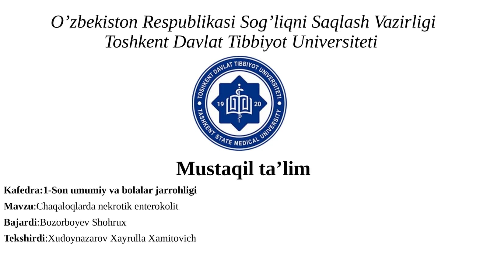 Chaqaloqlardan ekrotik enterokolit