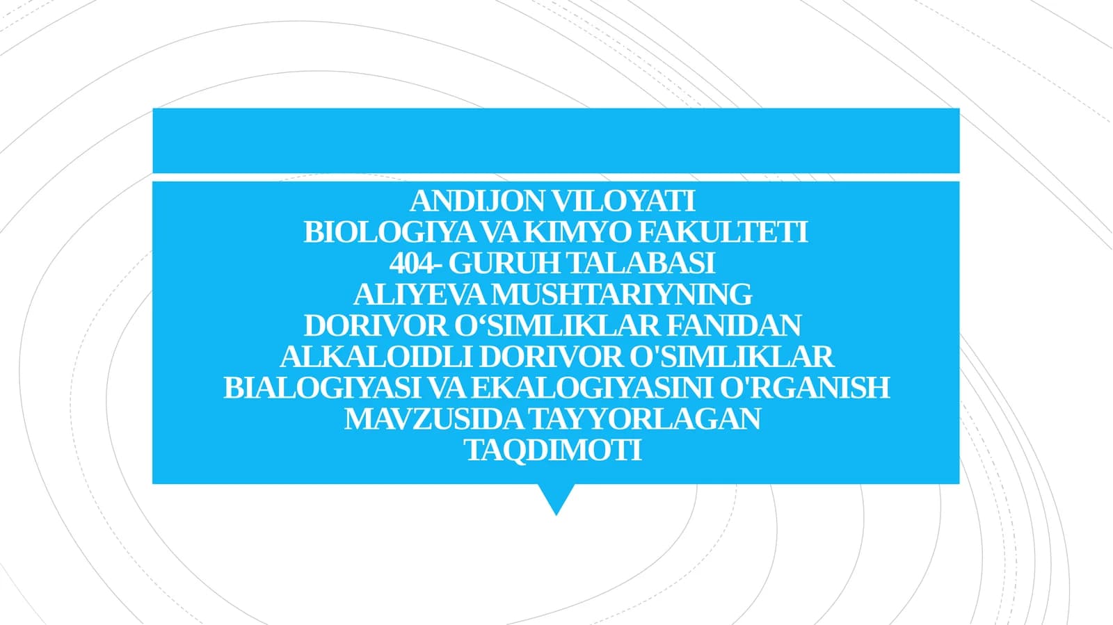 Alkaloidli Dori Vor O‘simliklarni O'rganish
