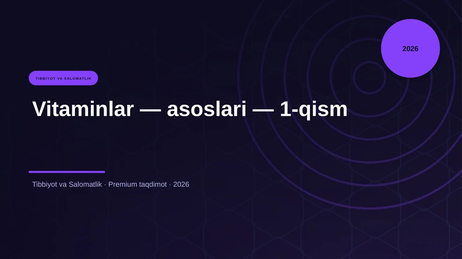 Vitaminlar — asoslari — 1-qism