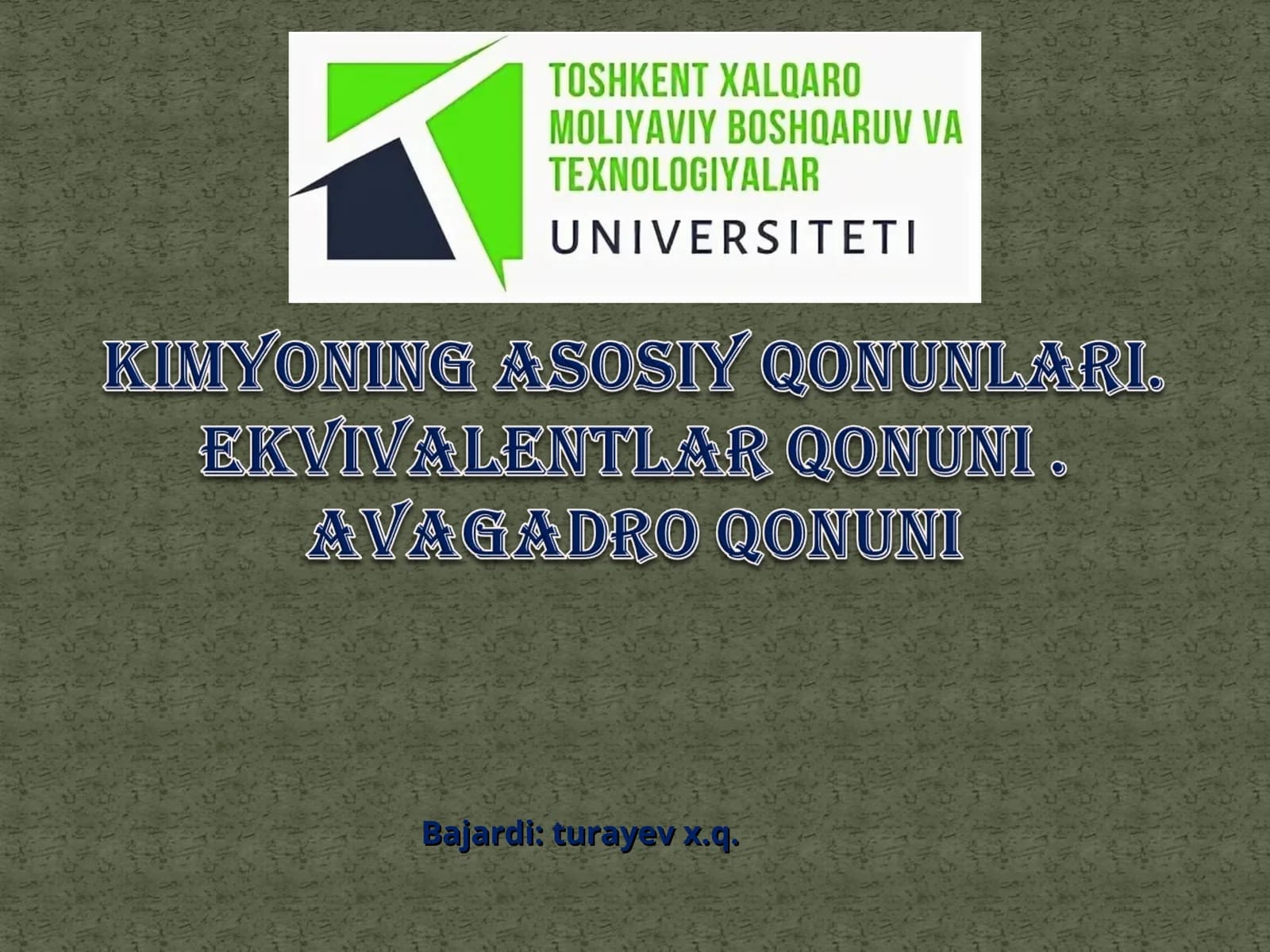 kimyoning asosiy qonunlari