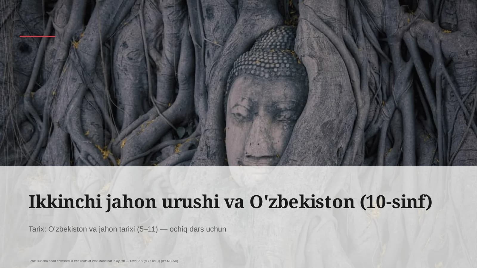 Ikkinchi jahon urushi va O'zbekiston (10-sinf)