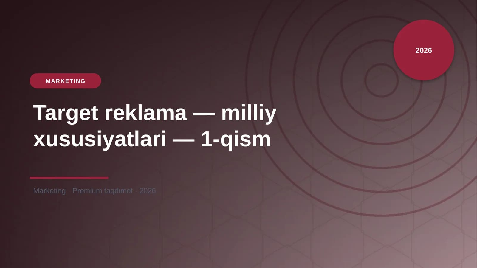 Target reklama — milliy xususiyatlari — 1-qism