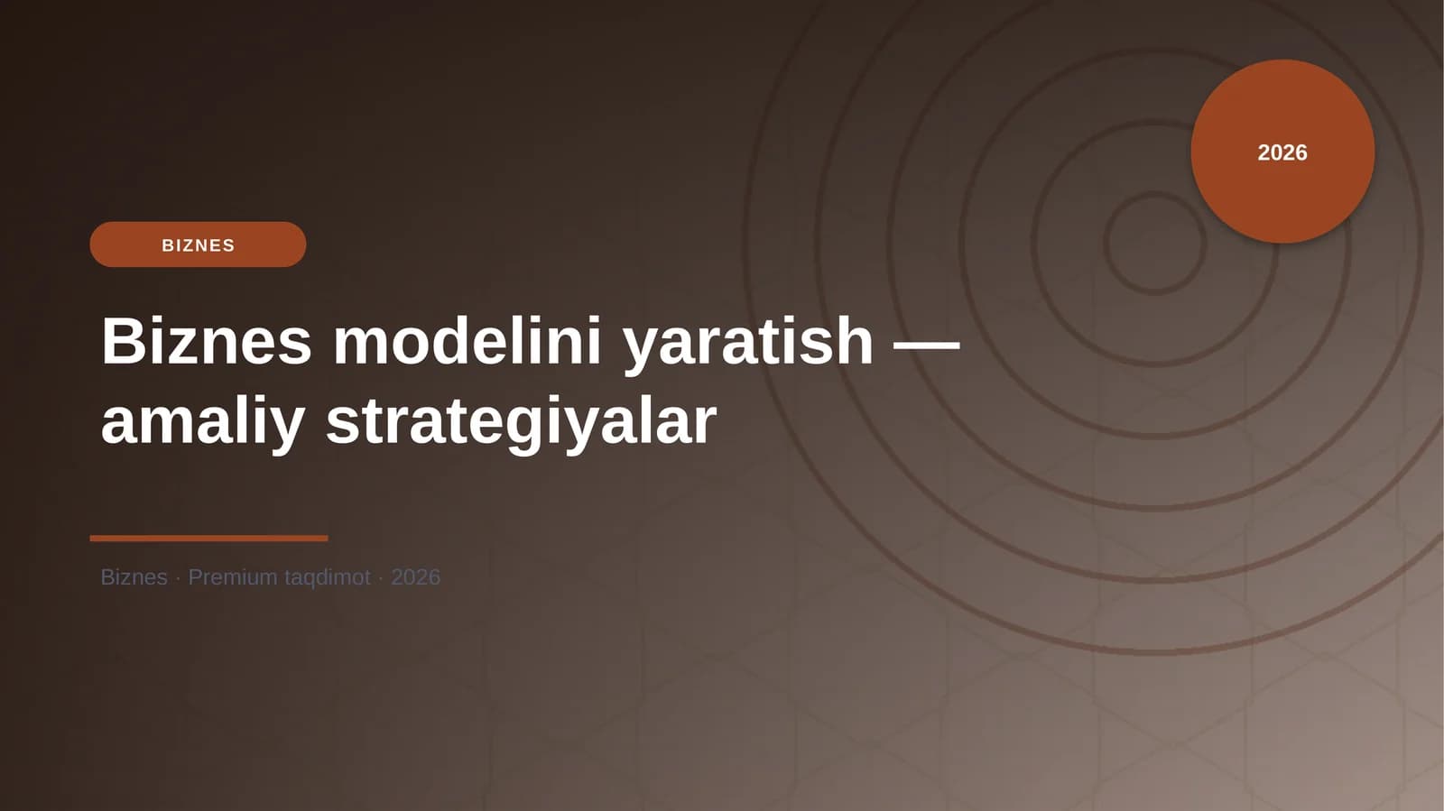 Biznes modelini yaratish — amaliy strategiyalar
