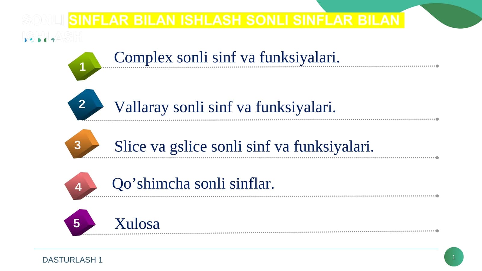 Complex sonli sinf va funksiyalari