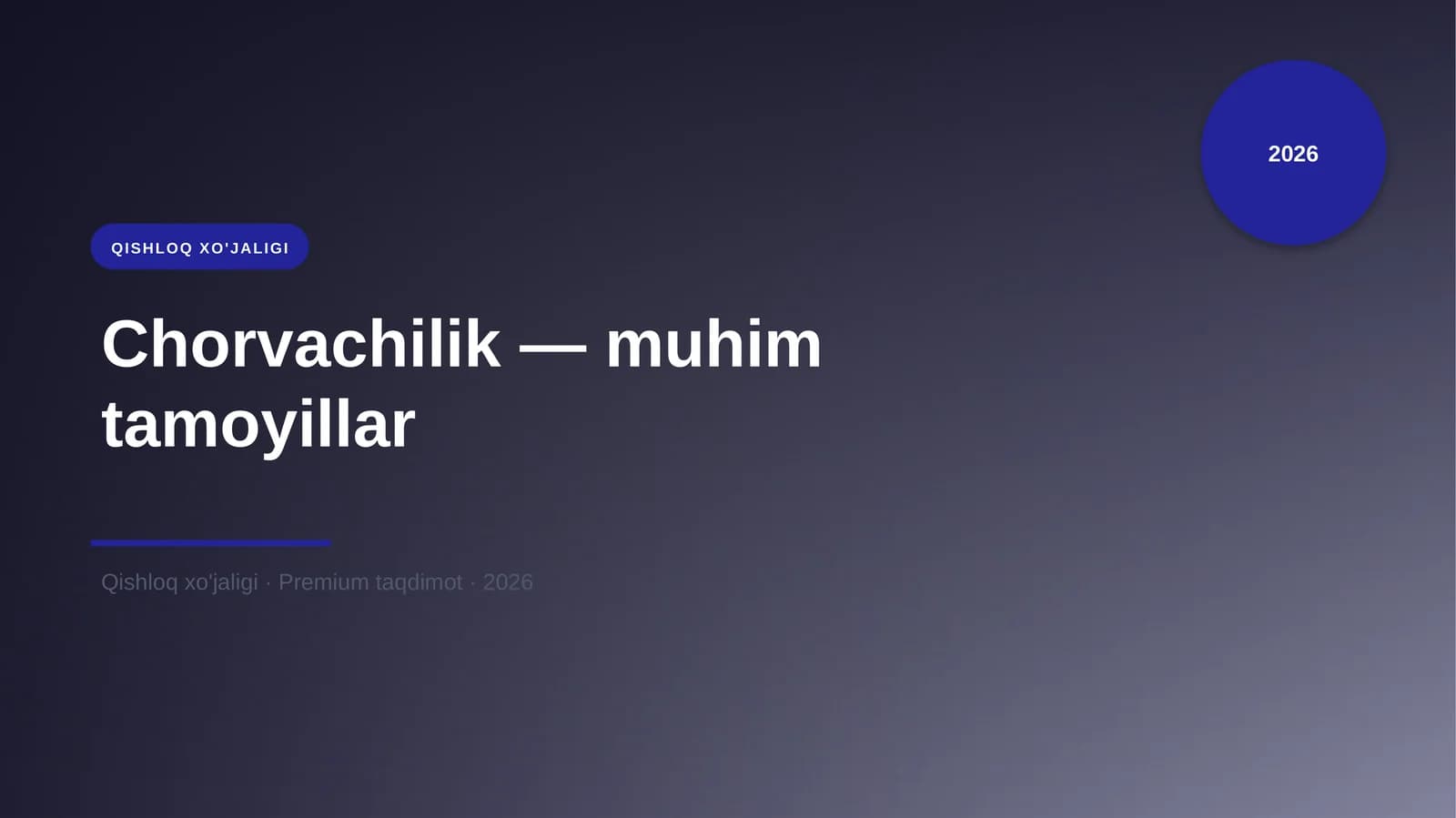 Chorvachilik — muhim tamoyillar