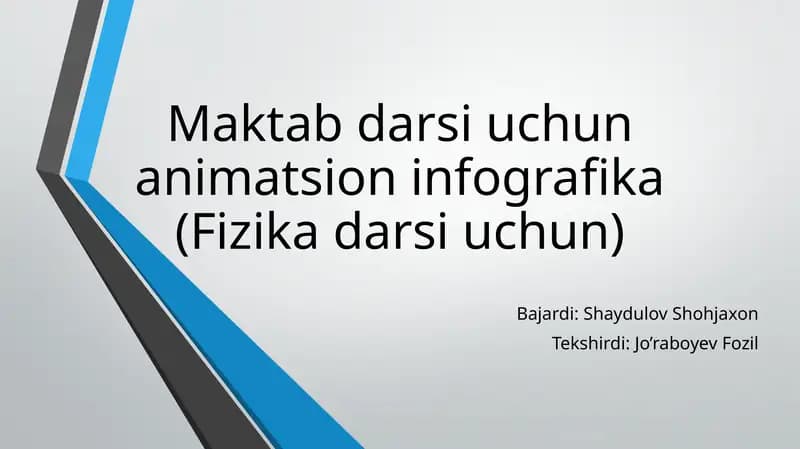 Fizika darsi uchun