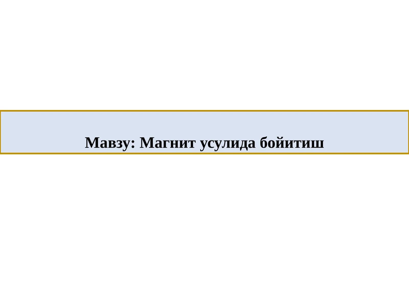 Магнит усулида бойитиш