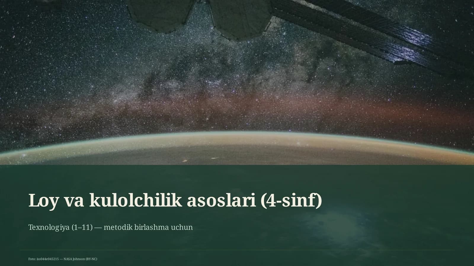 Loy va kulolchilik asoslari (4-sinf)