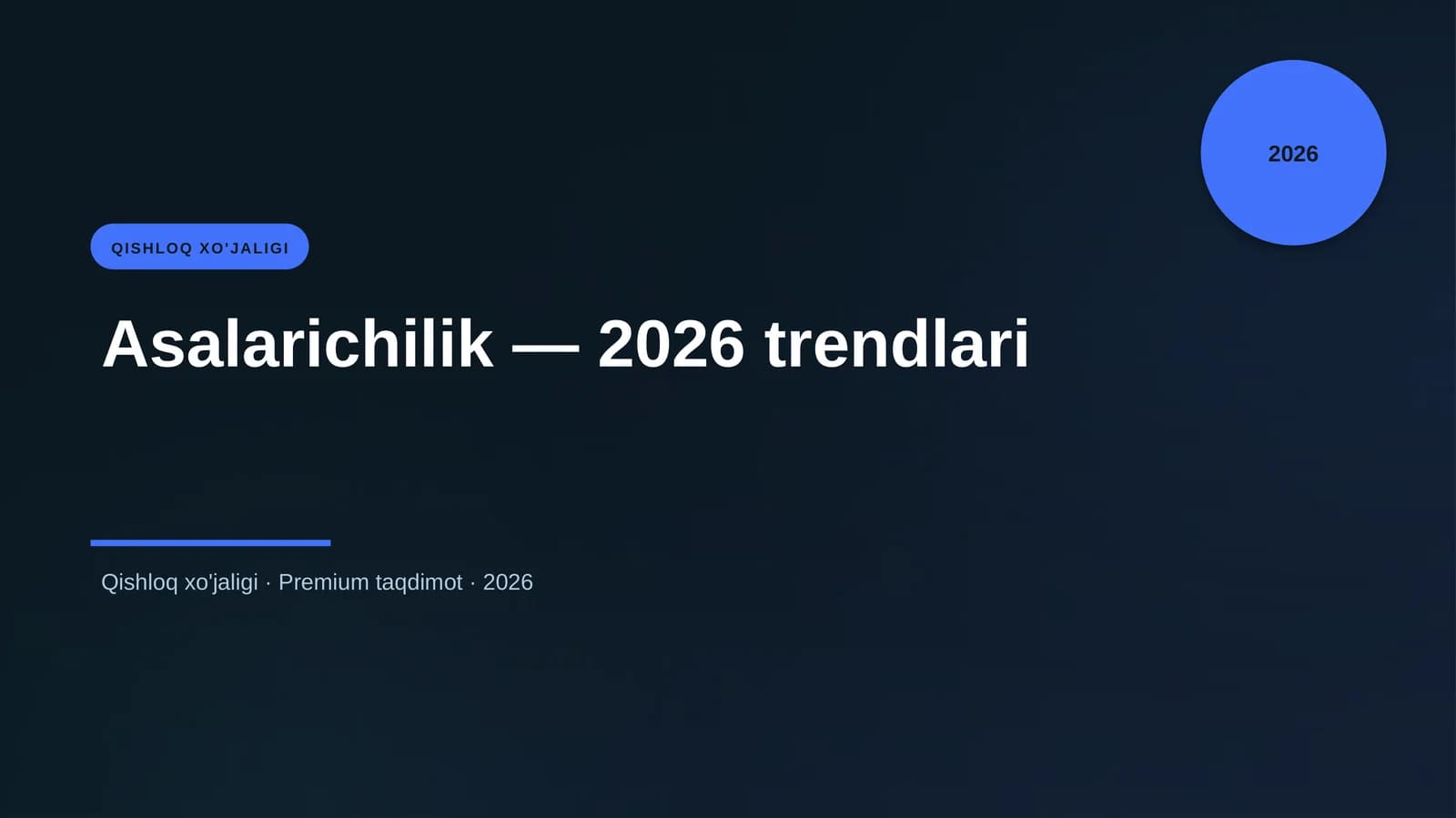 Asalarichilik — 2026 trendlari
