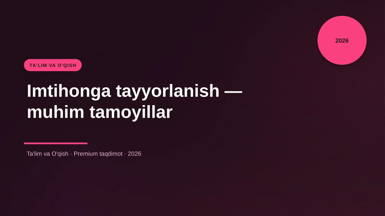 Imtihonga tayyorlanish — muhim tamoyillar