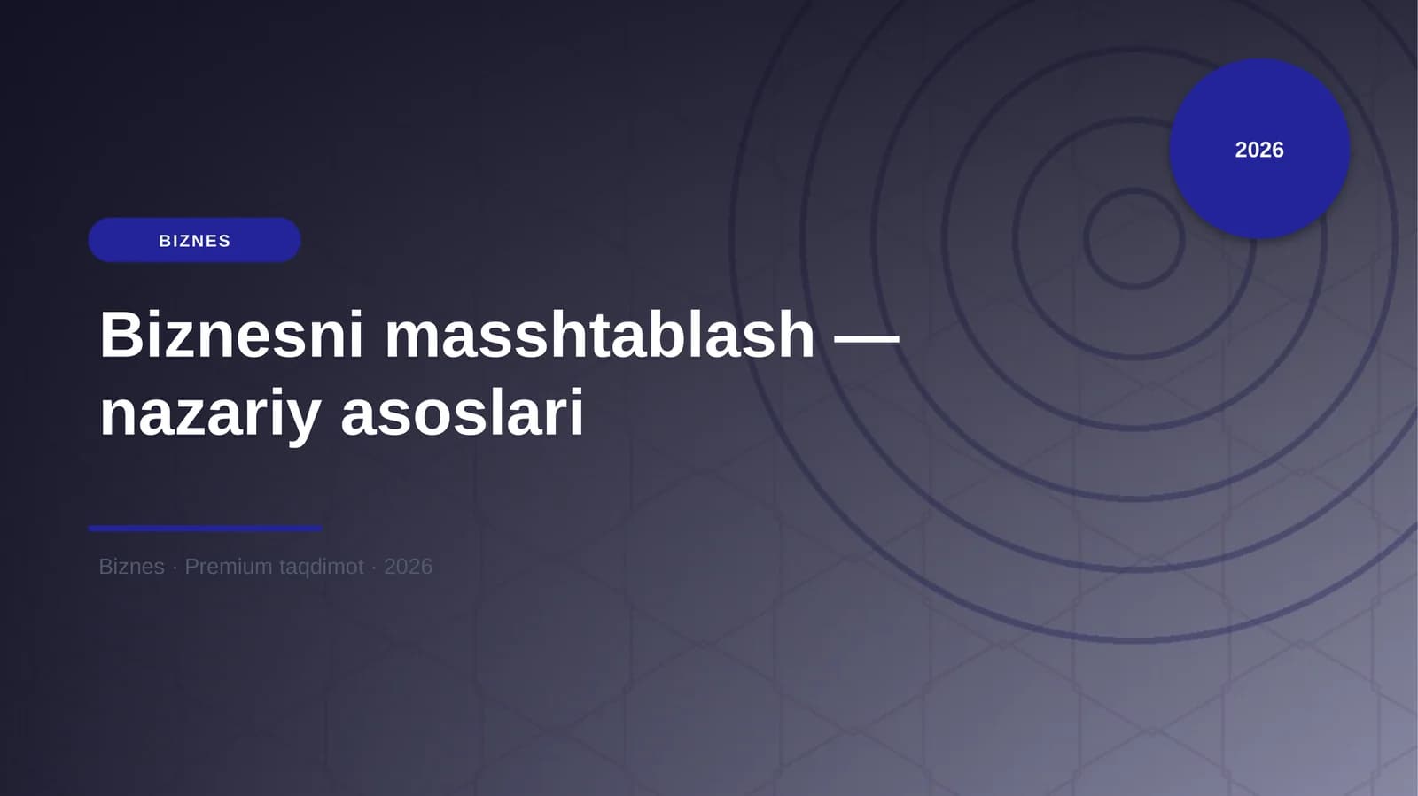 Biznesni masshtablash — nazariy asoslari