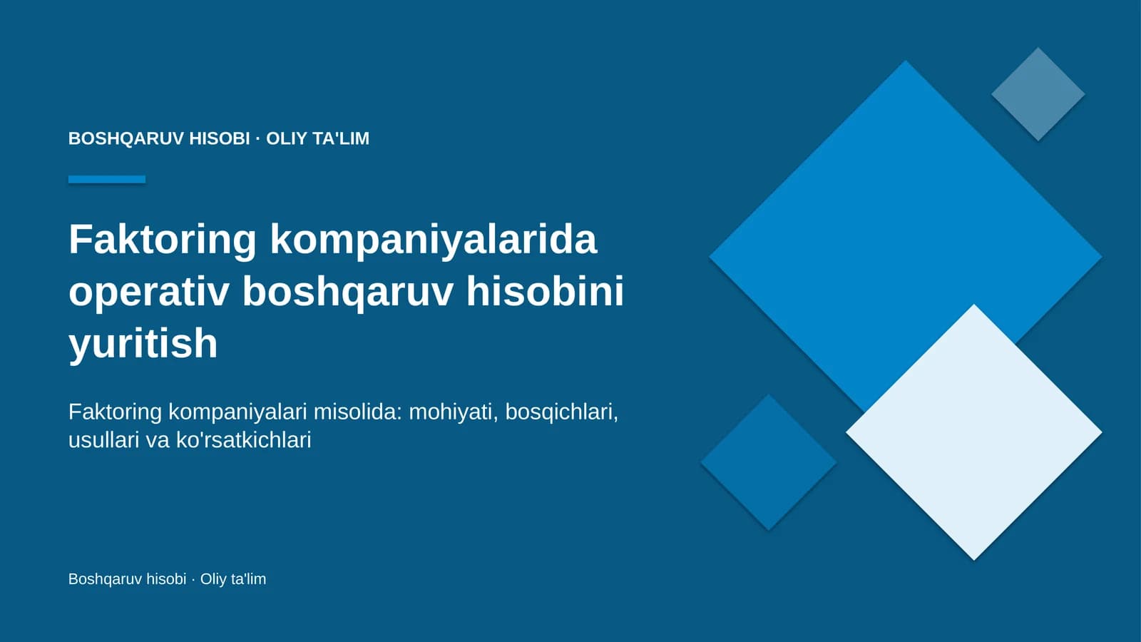 faktoring kompaniyalarida operativ boshqaruv hisobini yuritish 5585