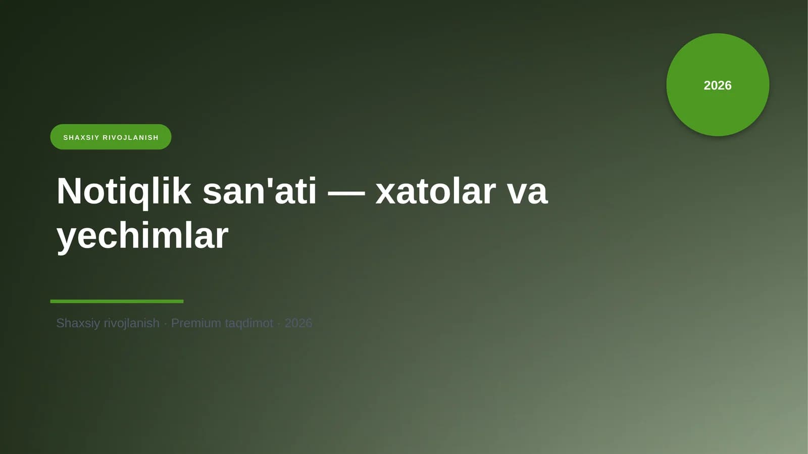 Notiqlik san'ati — xatolar va yechimlar