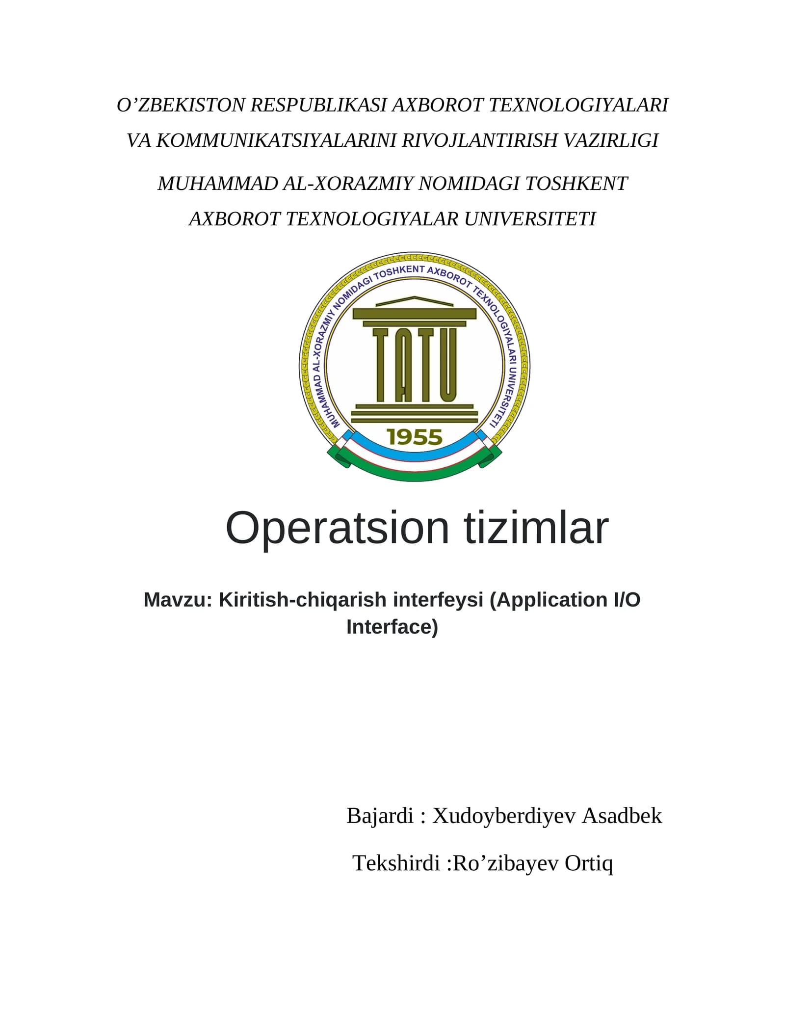 Kiritish-chiqarish interfeysi