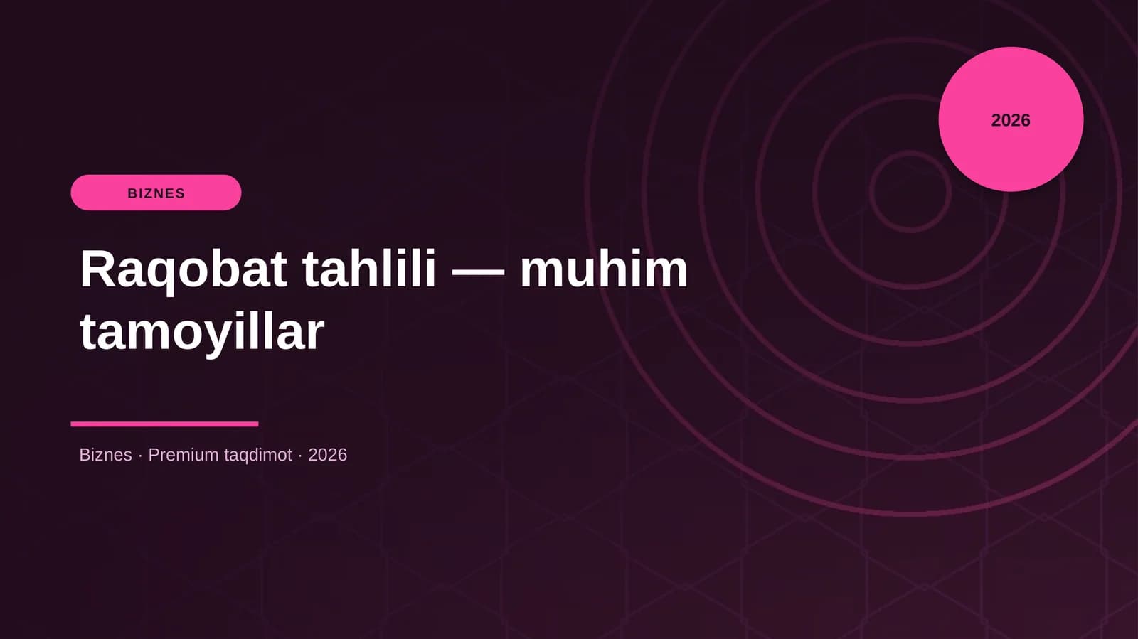 Raqobat tahlili - muhim tamoyillar