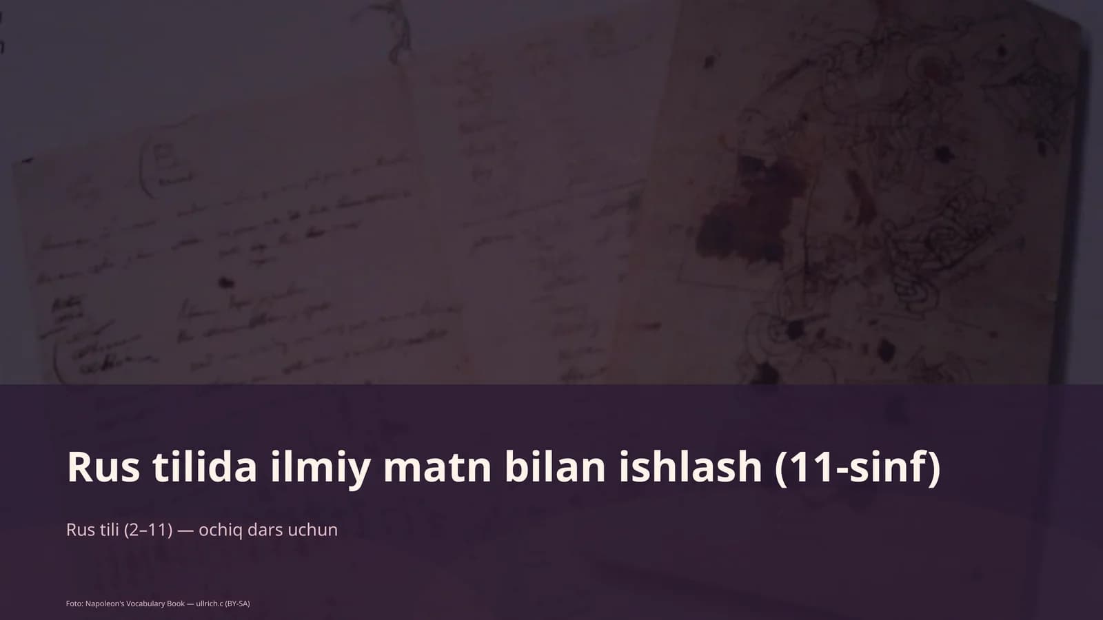 Rus tilida ilmiy matn bilan ishlash (11-sinf)