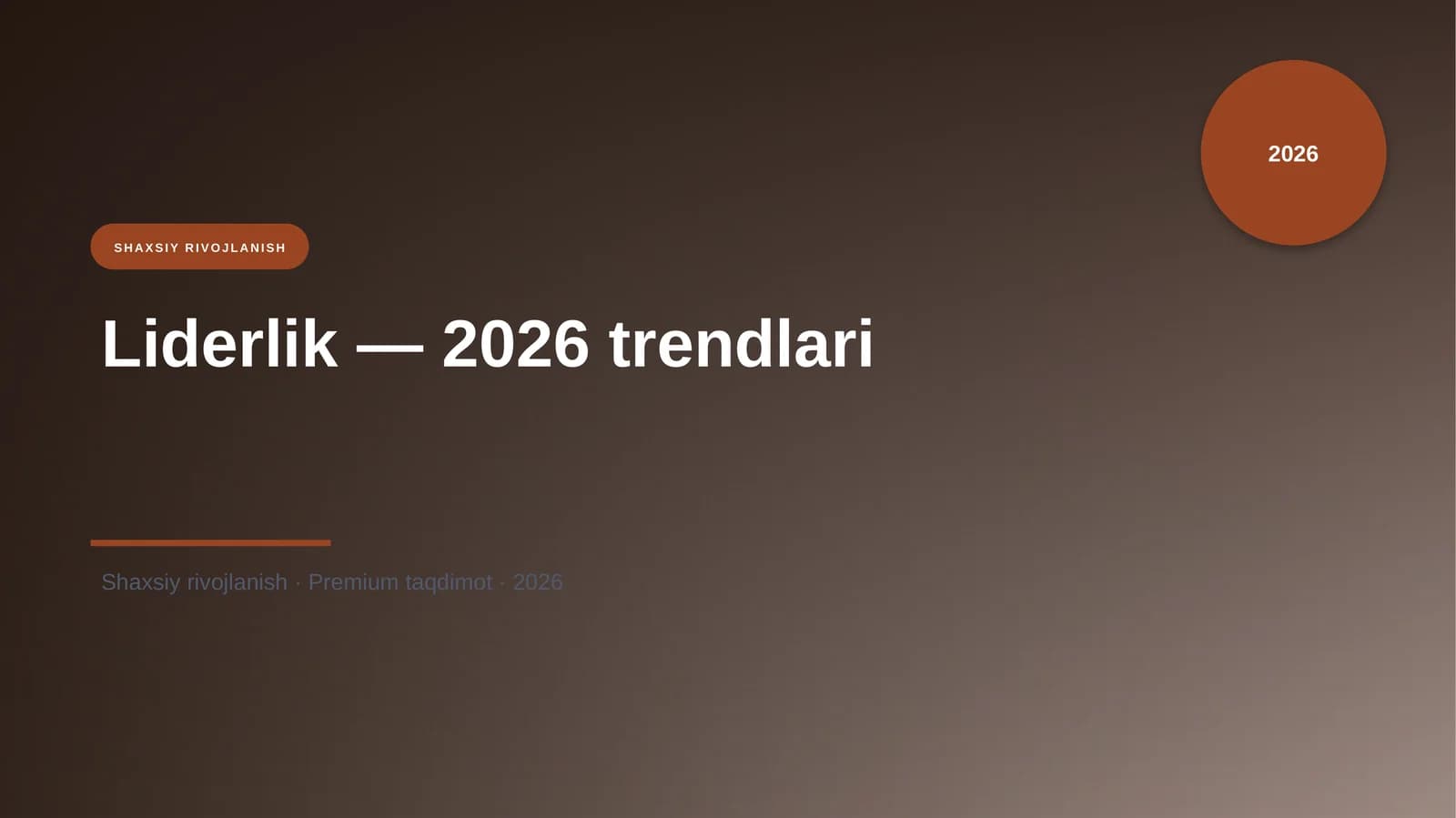 Liderlik — 2026 trendlari