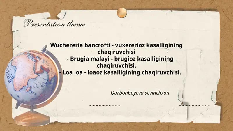 Wuchereria bancrofti - vuxererioz kasalligining chaqiruvchisi