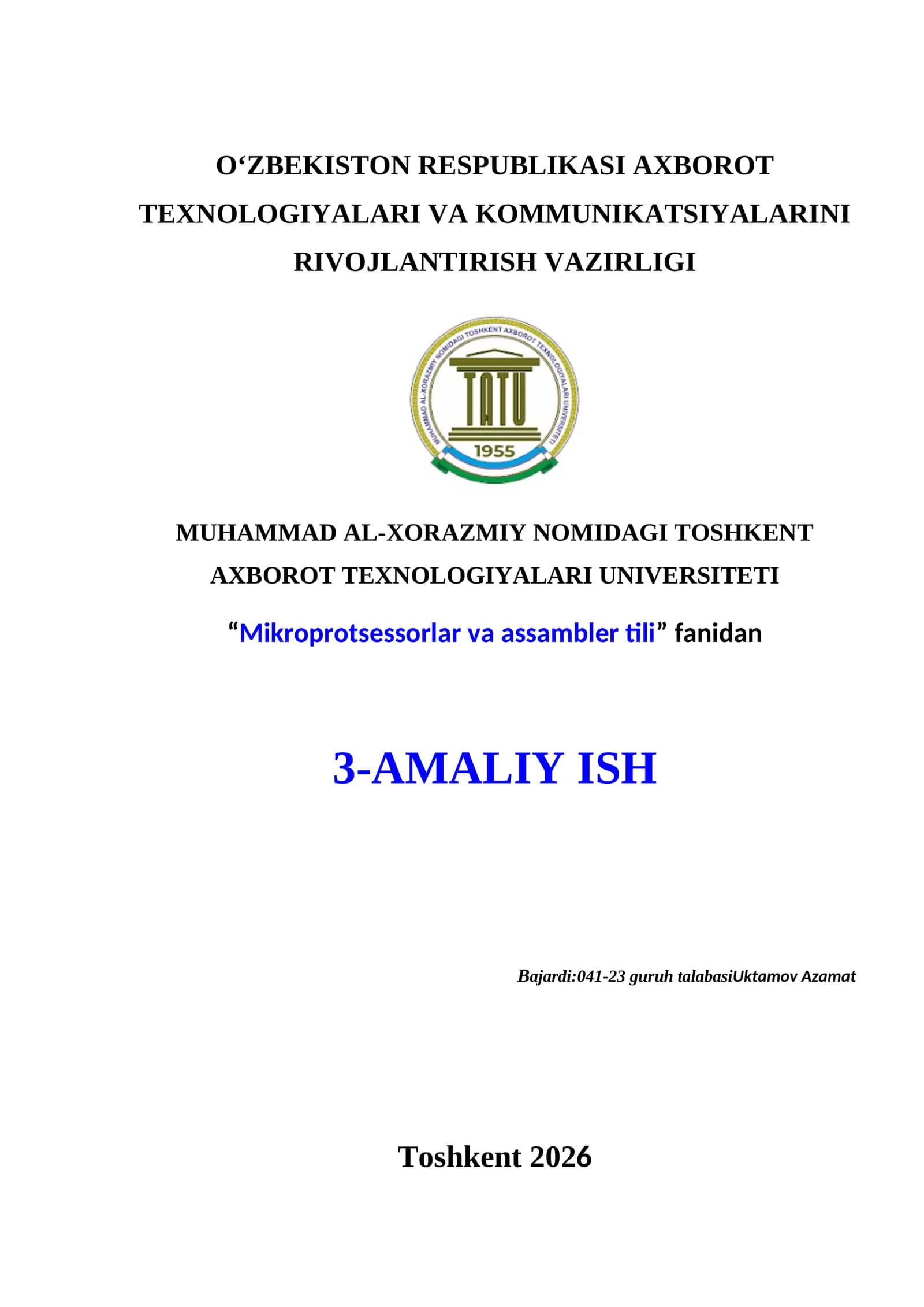 Massiv ma’lumotlarini qayta ishlash