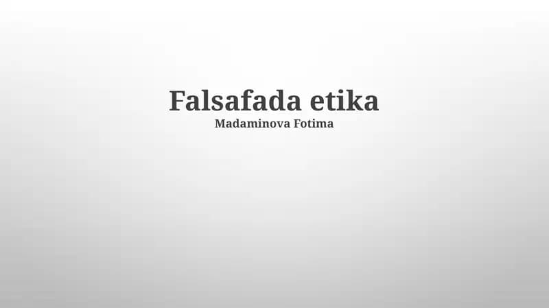 Falsafada etika