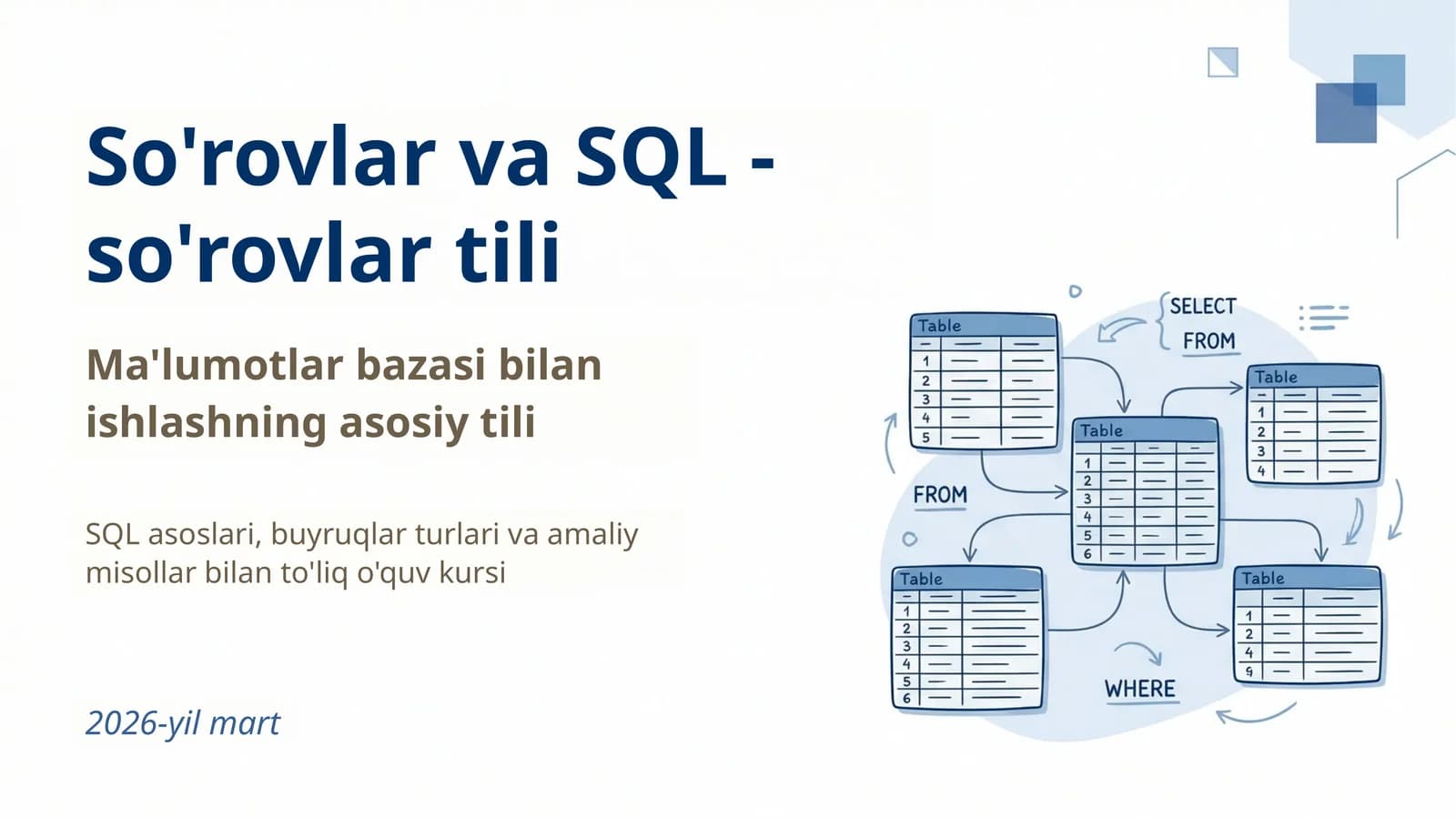 So'rovlar va SQL -so'rovlar tili