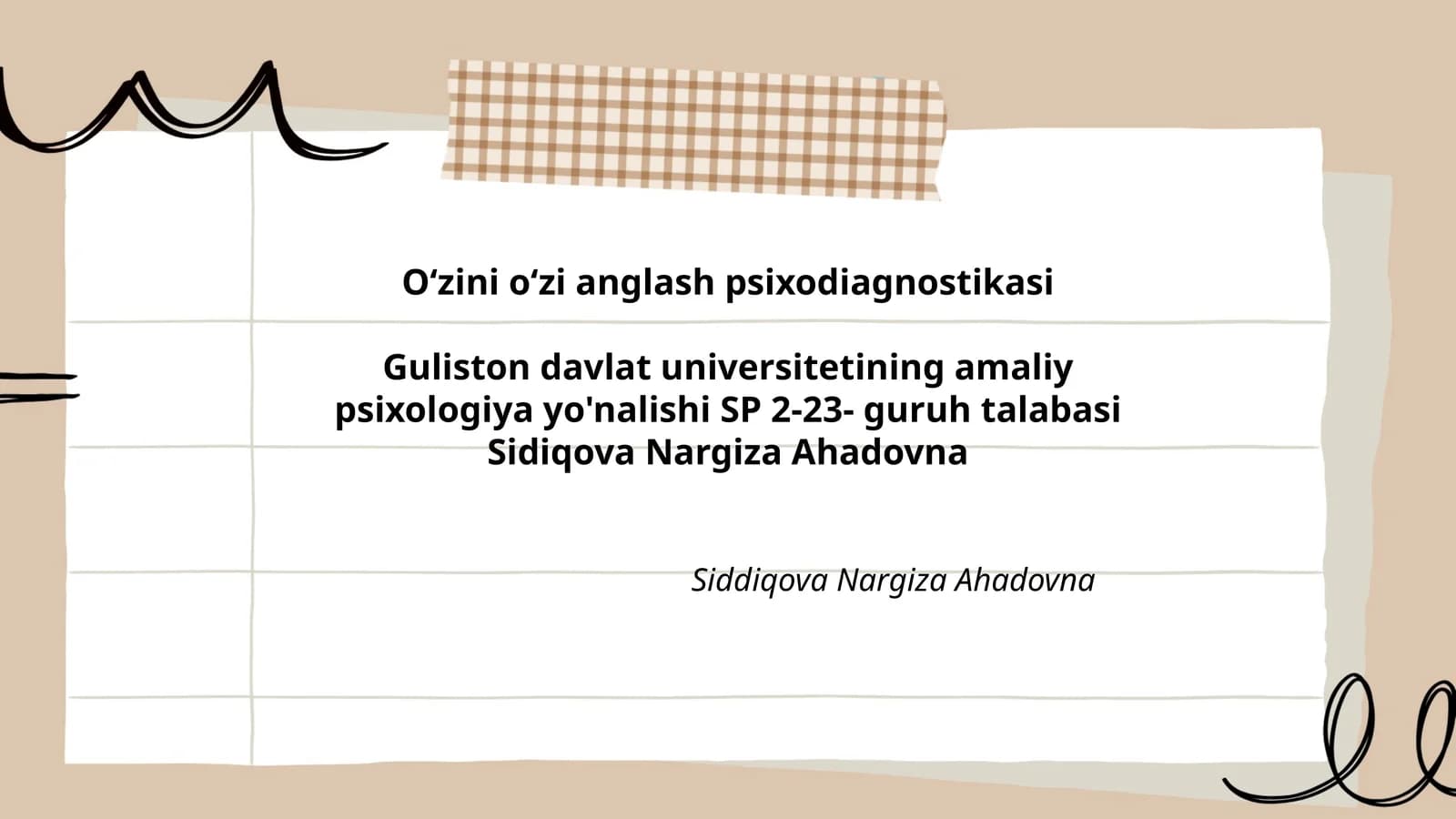 Oʻzini oʻzi anglash psixodiagnostikasi