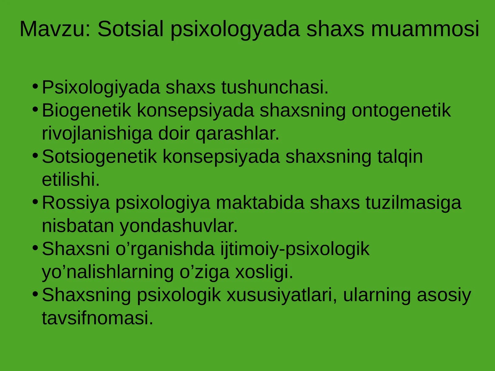 Sotsial psixologyada shaxs muammosi