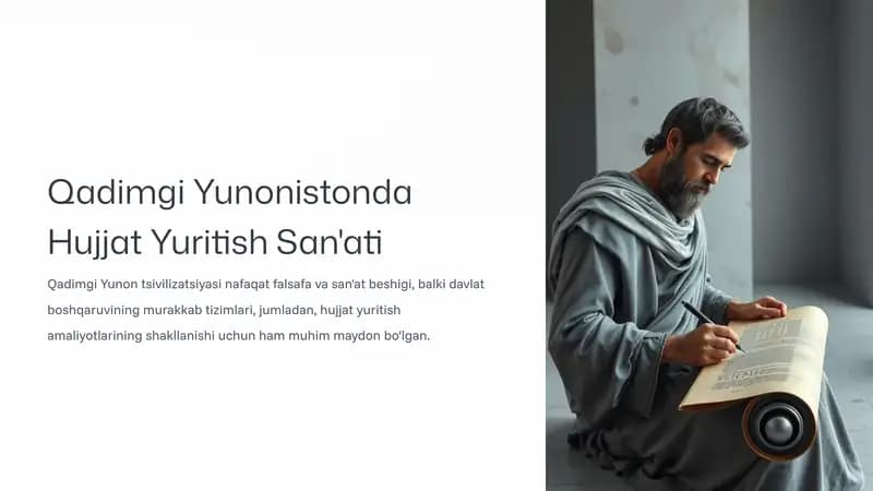 Qadimgi Yunonistonda Hujjat Yuritish San'ati