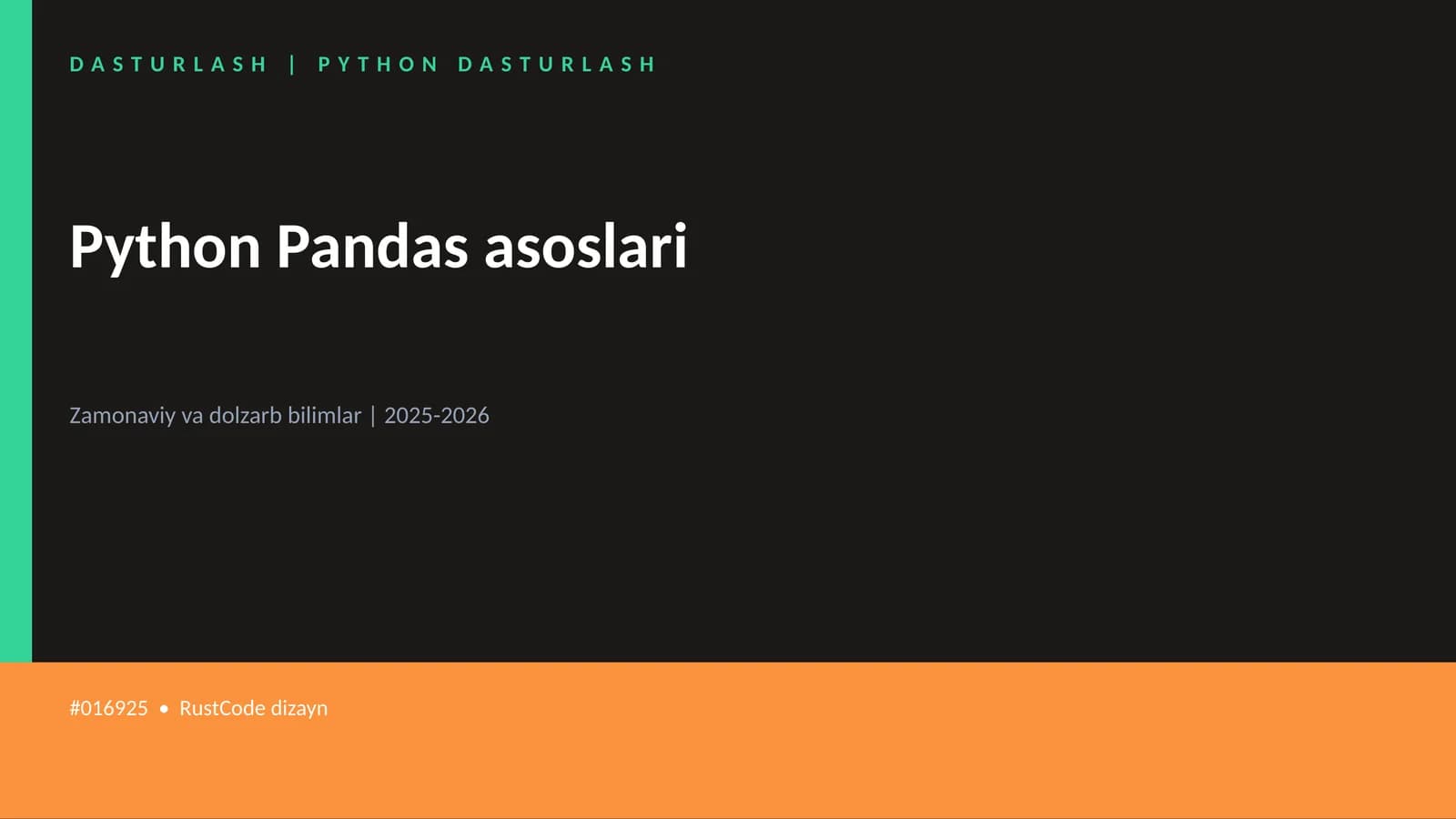 Python Pandas asoslari