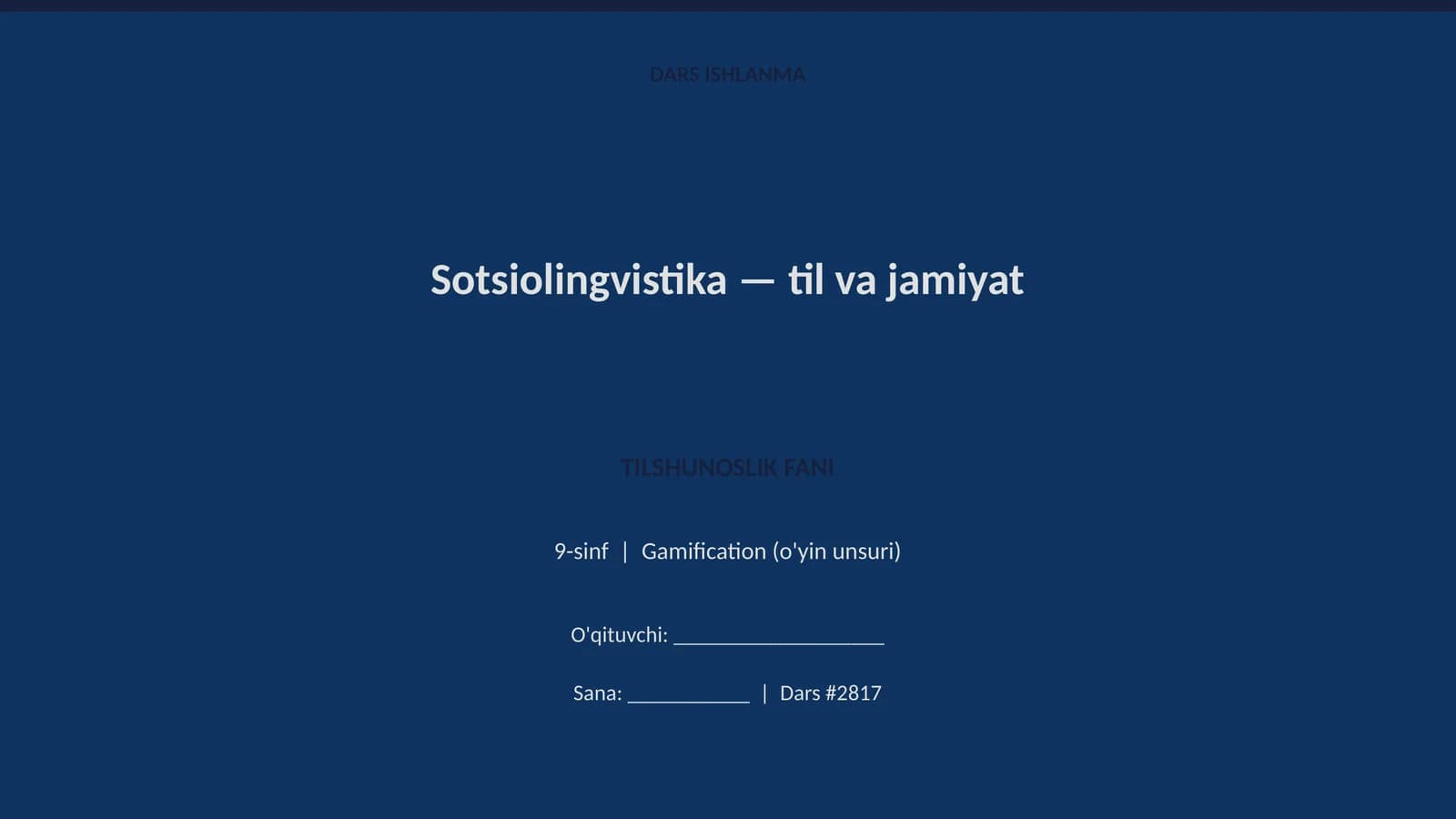 Sotsiolingvistika — til va jamiyat
