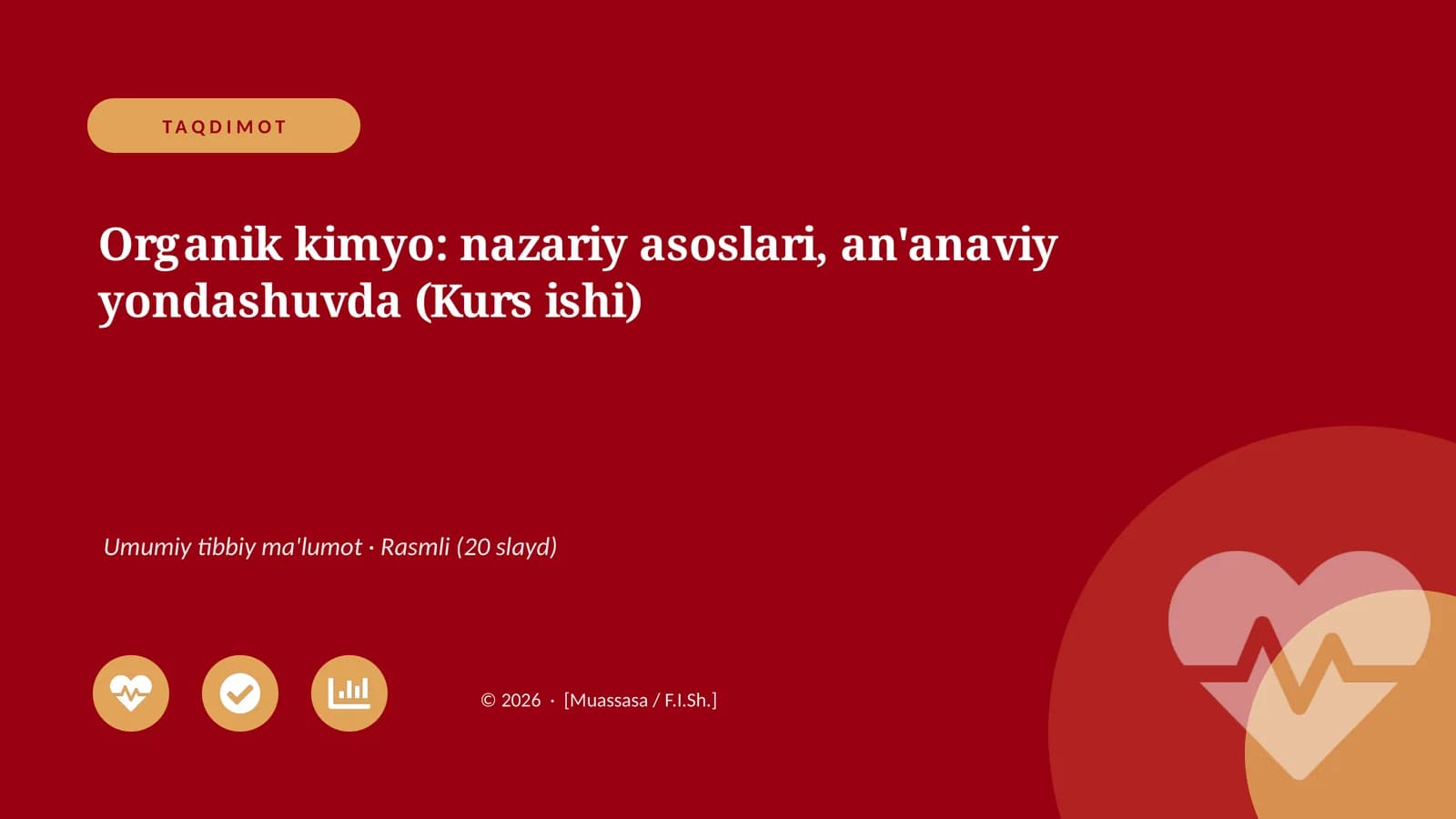 Organik kimyo: nazariy asoslari, an'anaviy yondashuvda (Kurs ishi)