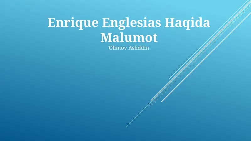 Enrique Englesias Haqida Malumot