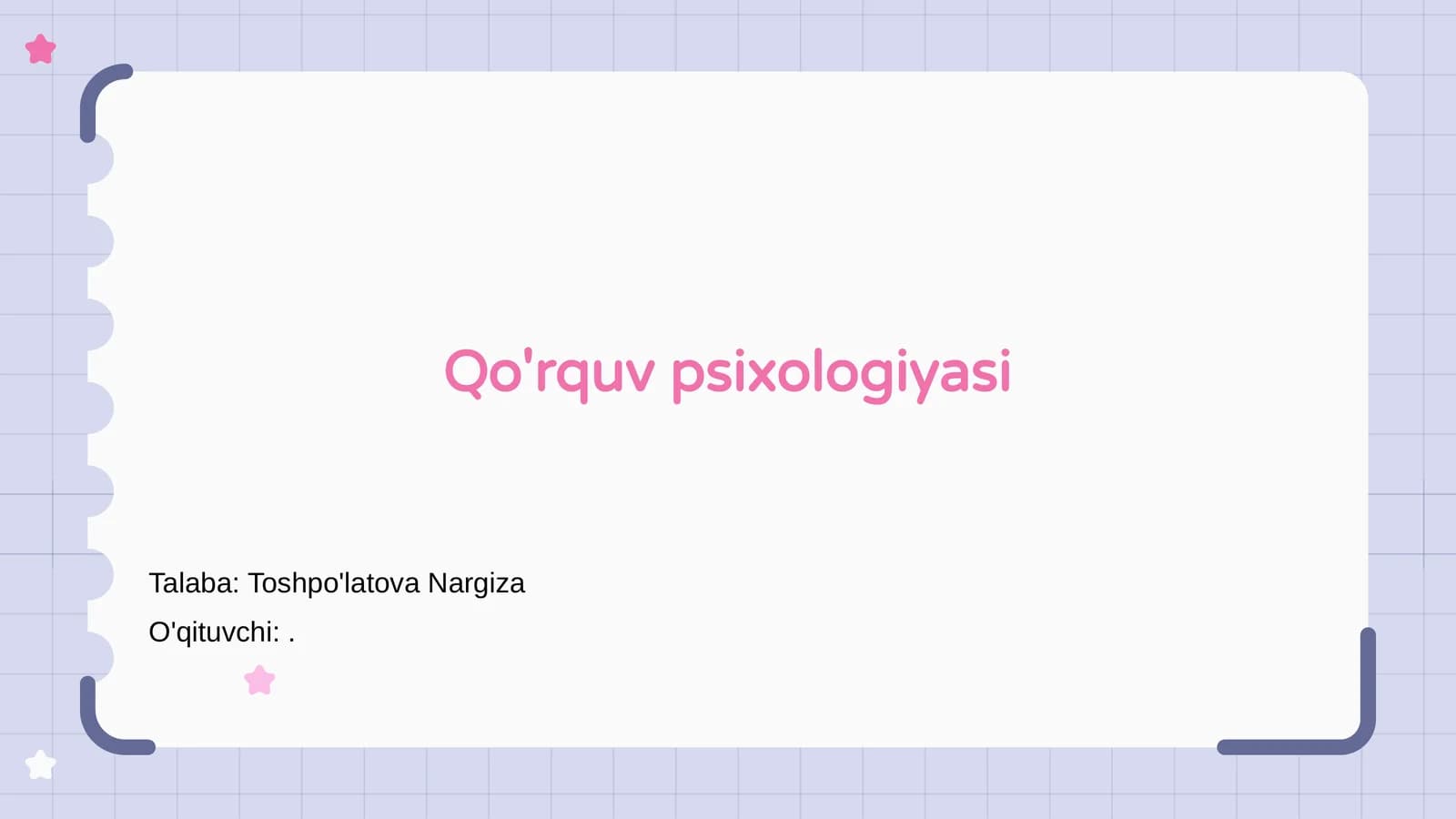 Qo'rquv psixologiyasi