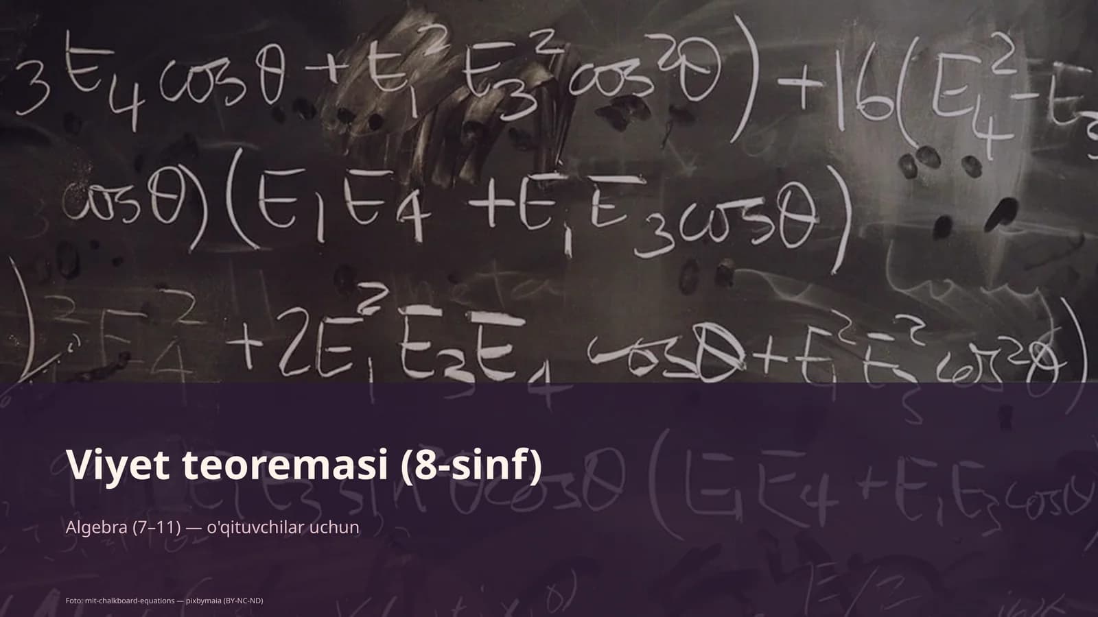 Viyet teoremasi (8-sinf)