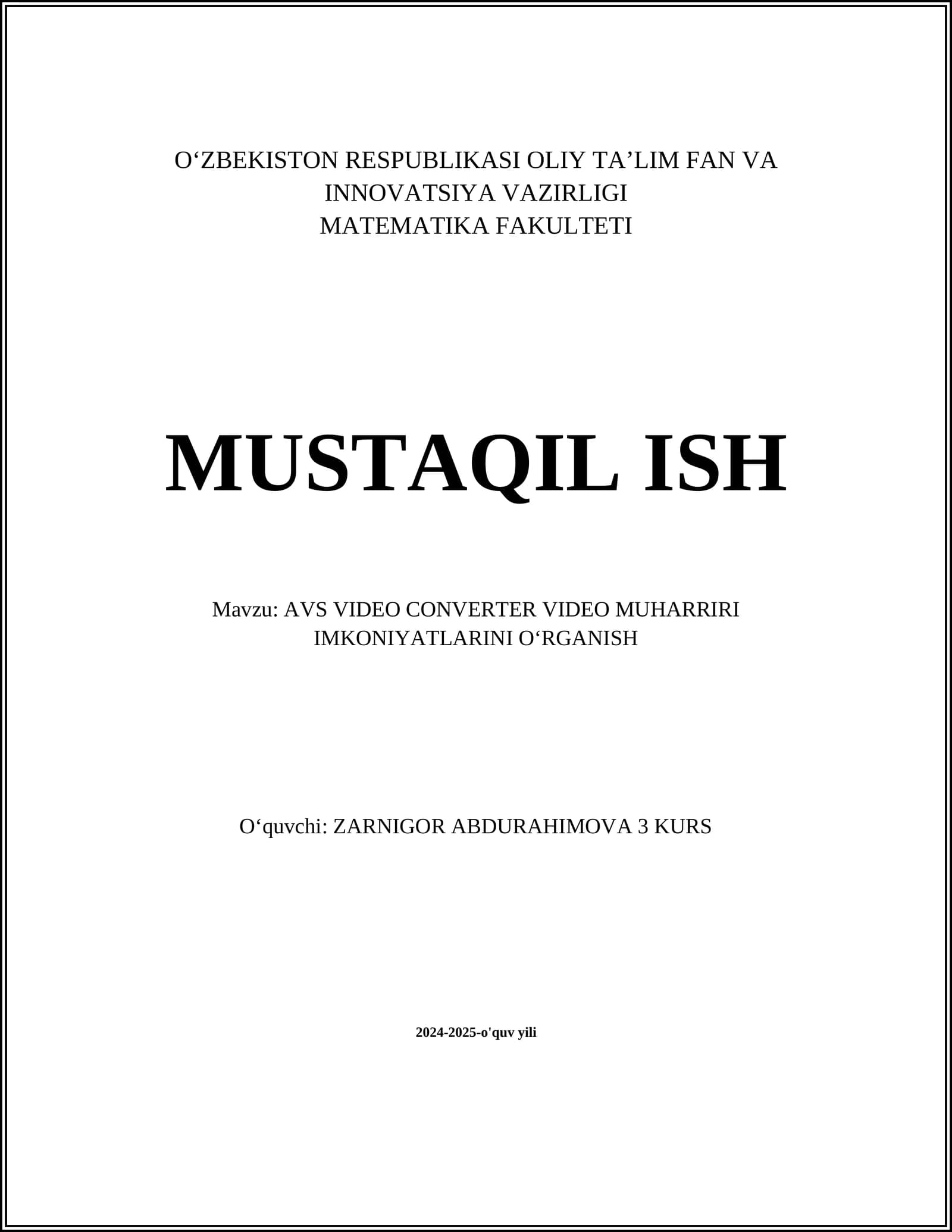 AVS VIDEO CONVERTER VIDEO MUHARRIRI IMKONIYATLARINI O‘RGANISH