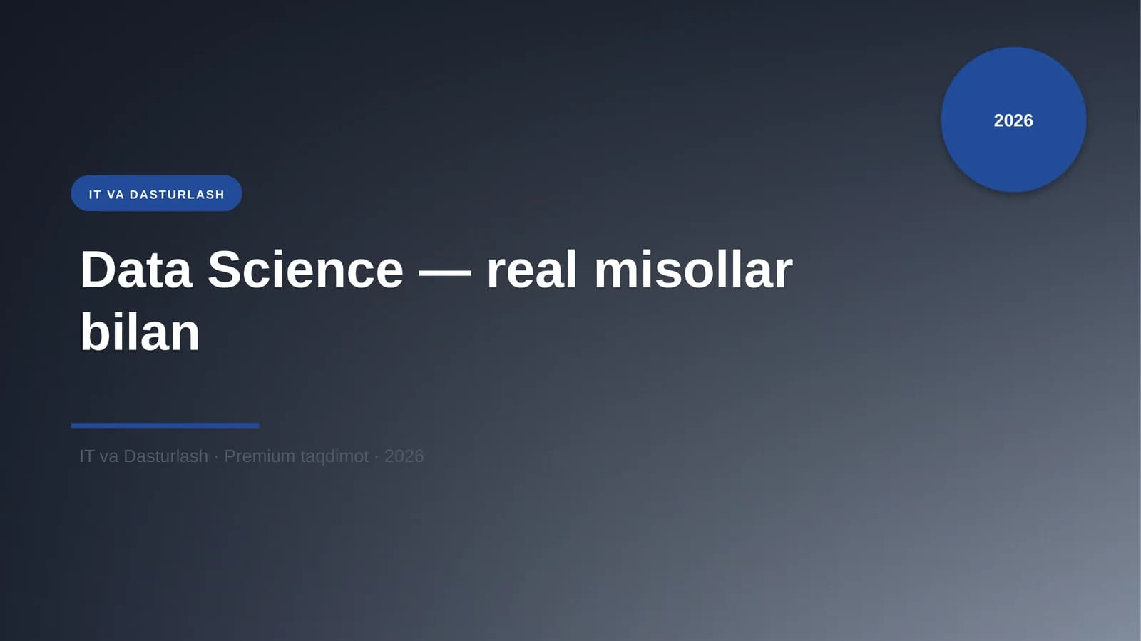 Data Science — real misollar bilan