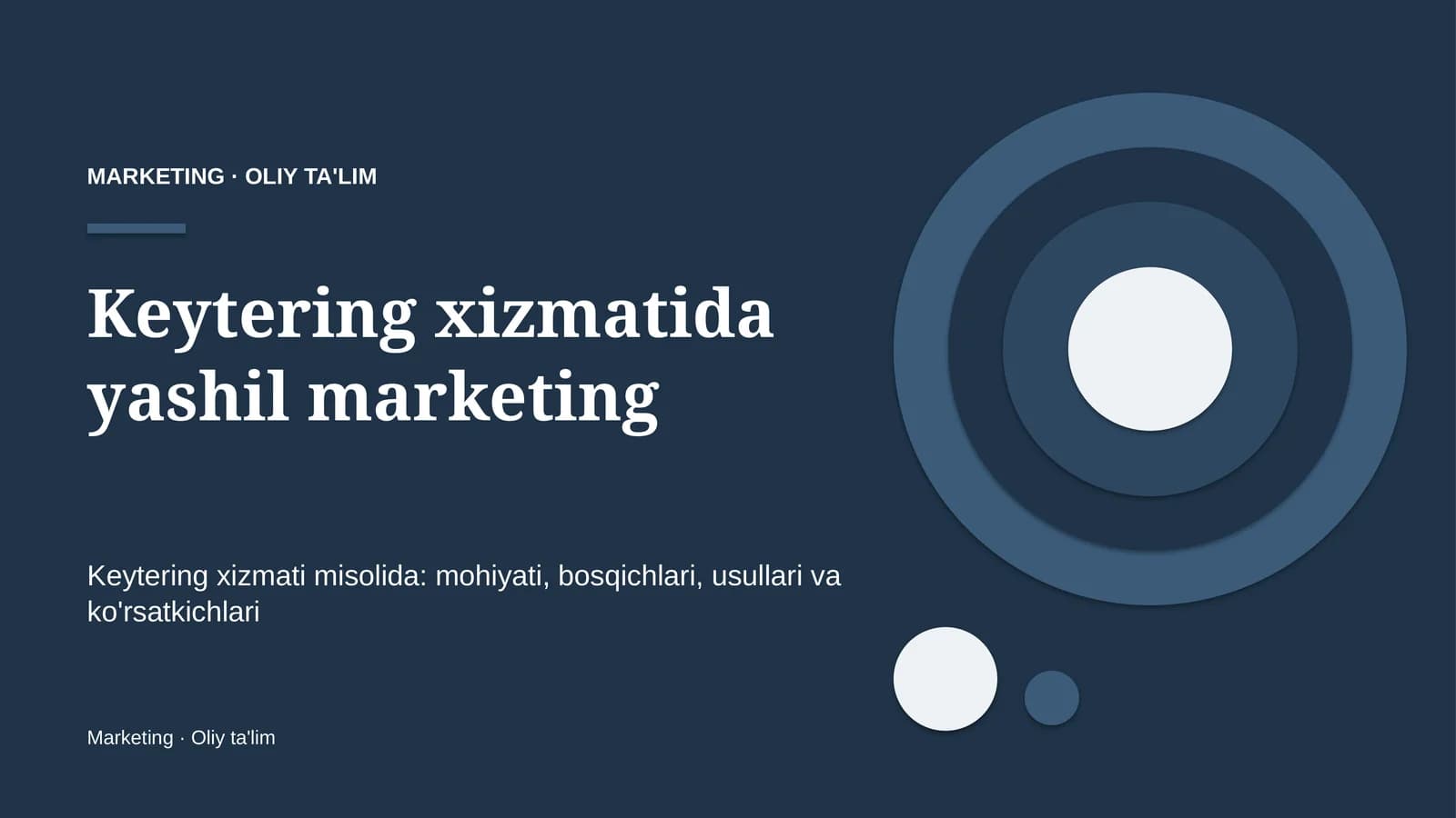 Keytering xizmatida yashil marketing