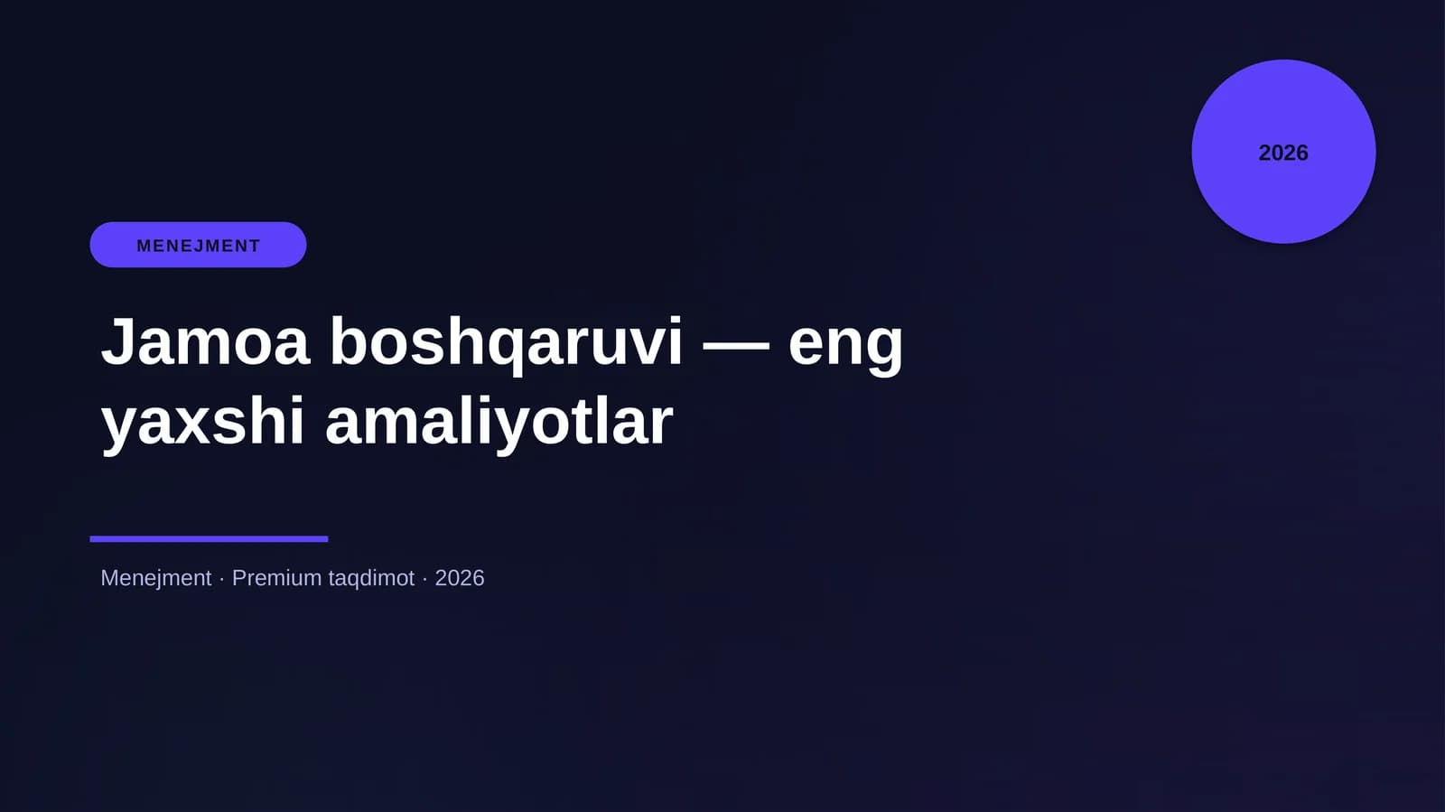 Jamoa boshqaruvi — eng yaxshi amaliyotlar