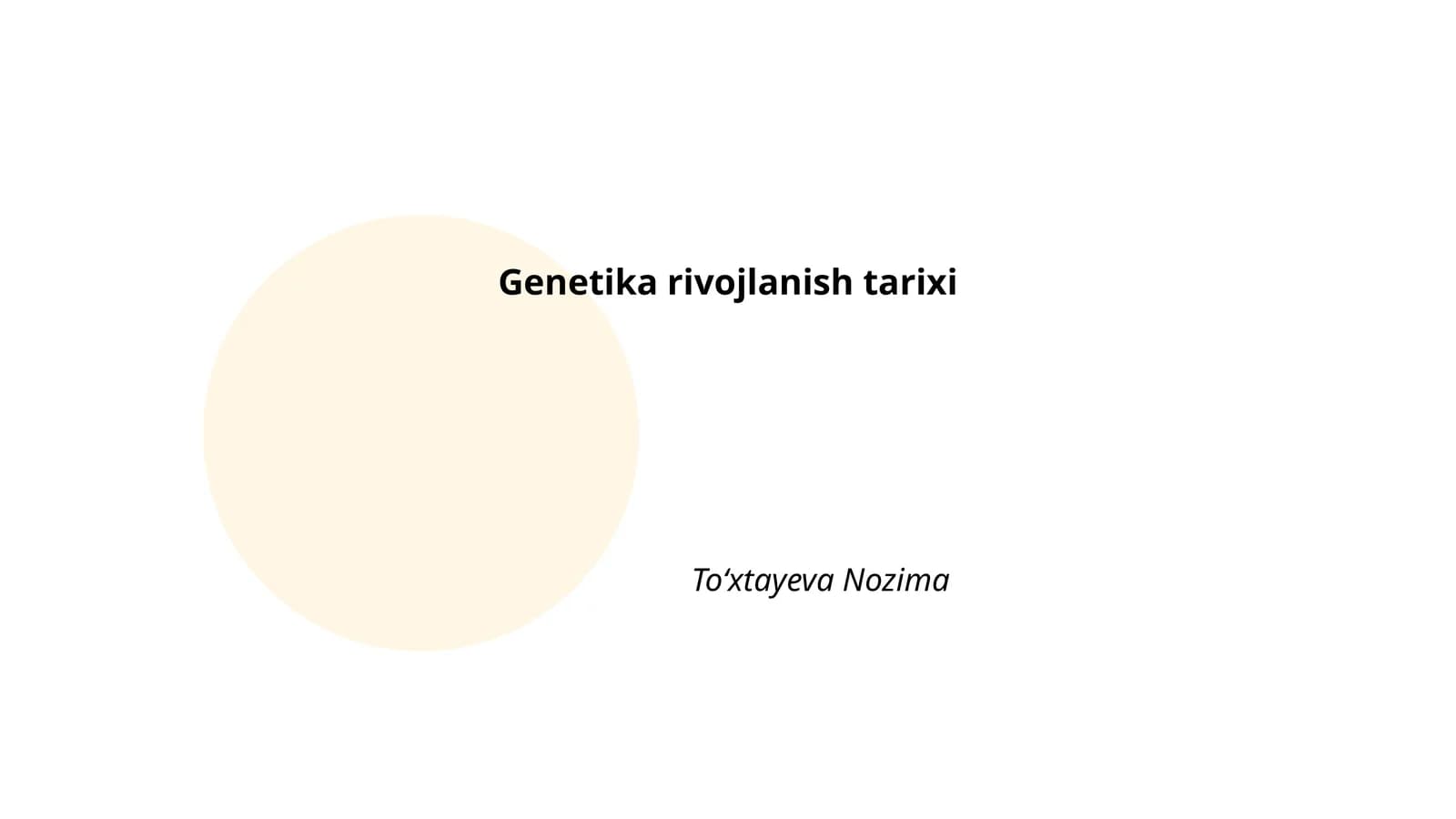 Genetika rivojlanish tarixi