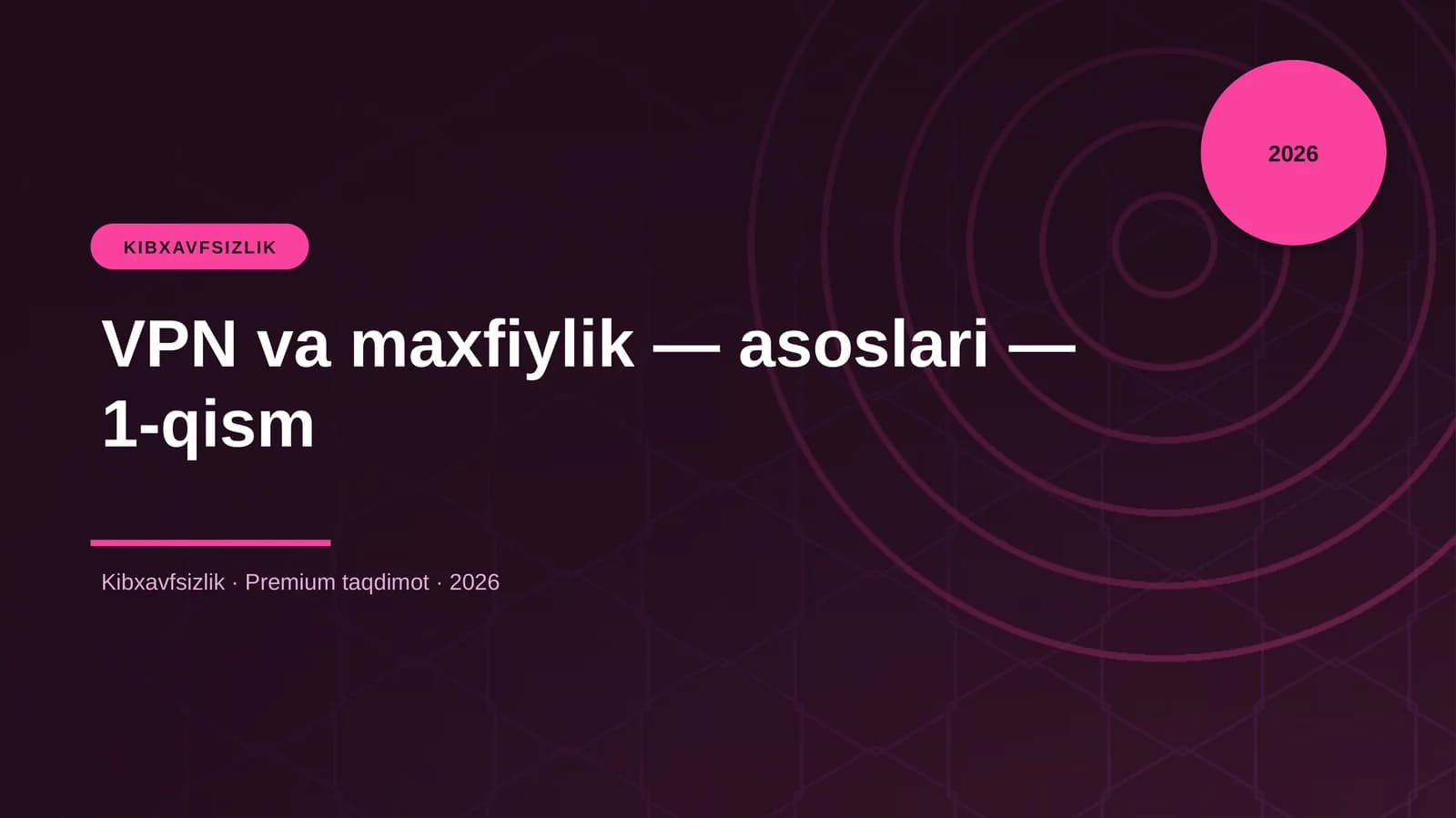 VPN va maxfiylik — asoslari — 1-qism