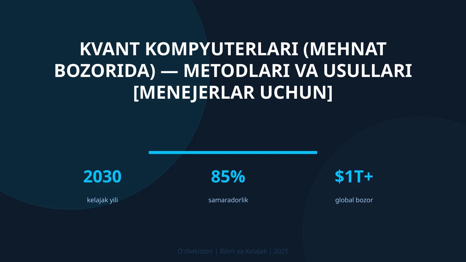 KVANT KOMPYUTERLARI (MEHNAT BOZORIDA) — METODLARI VA USULLARI [MENEJERLAR UCHUN]