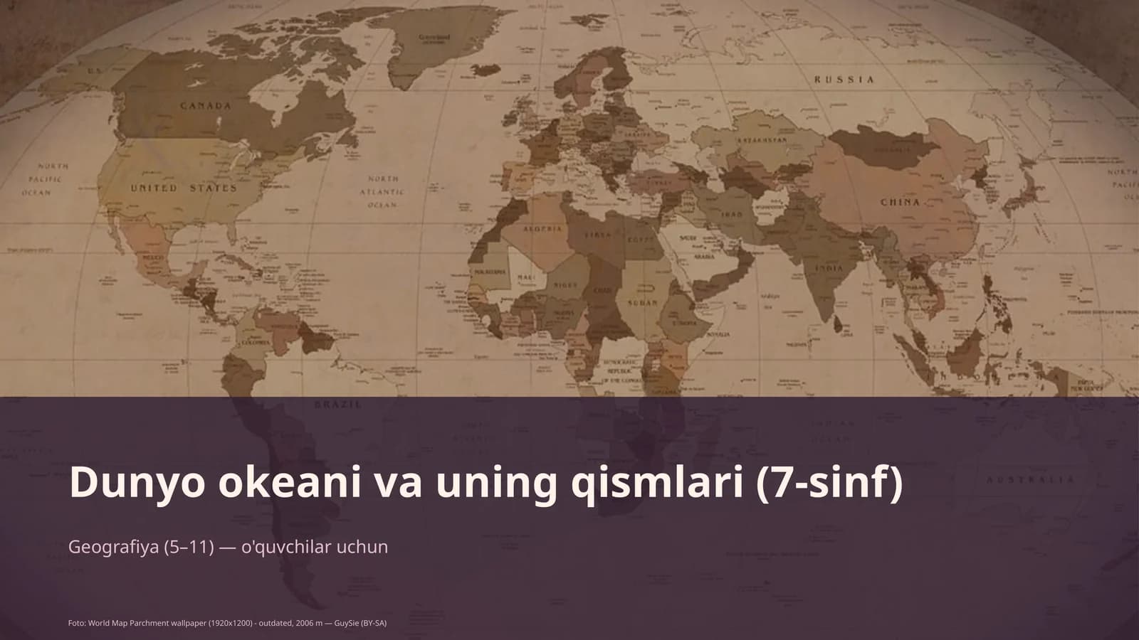 Dunyo okeani va uning qismlari (7-sinf)