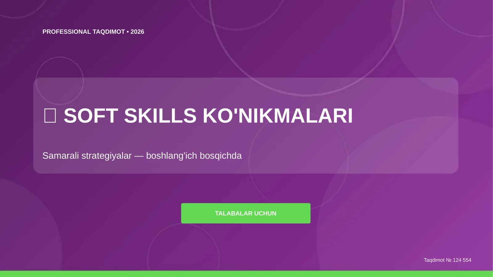 SOFT SKILLS KO'NIKMALARI