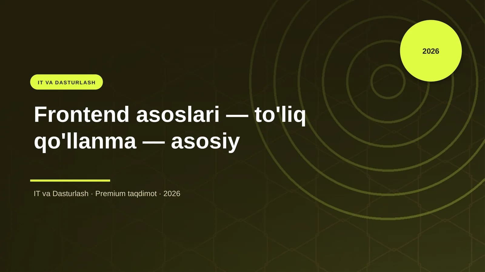 Frontend asoslari
